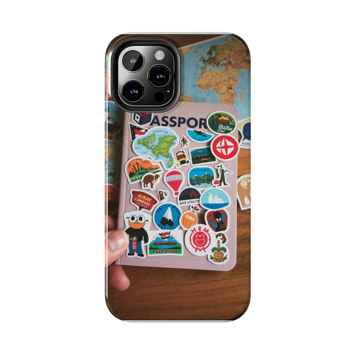 Adventure Stickers Phone Case - Tough Protection for Travel Lovers