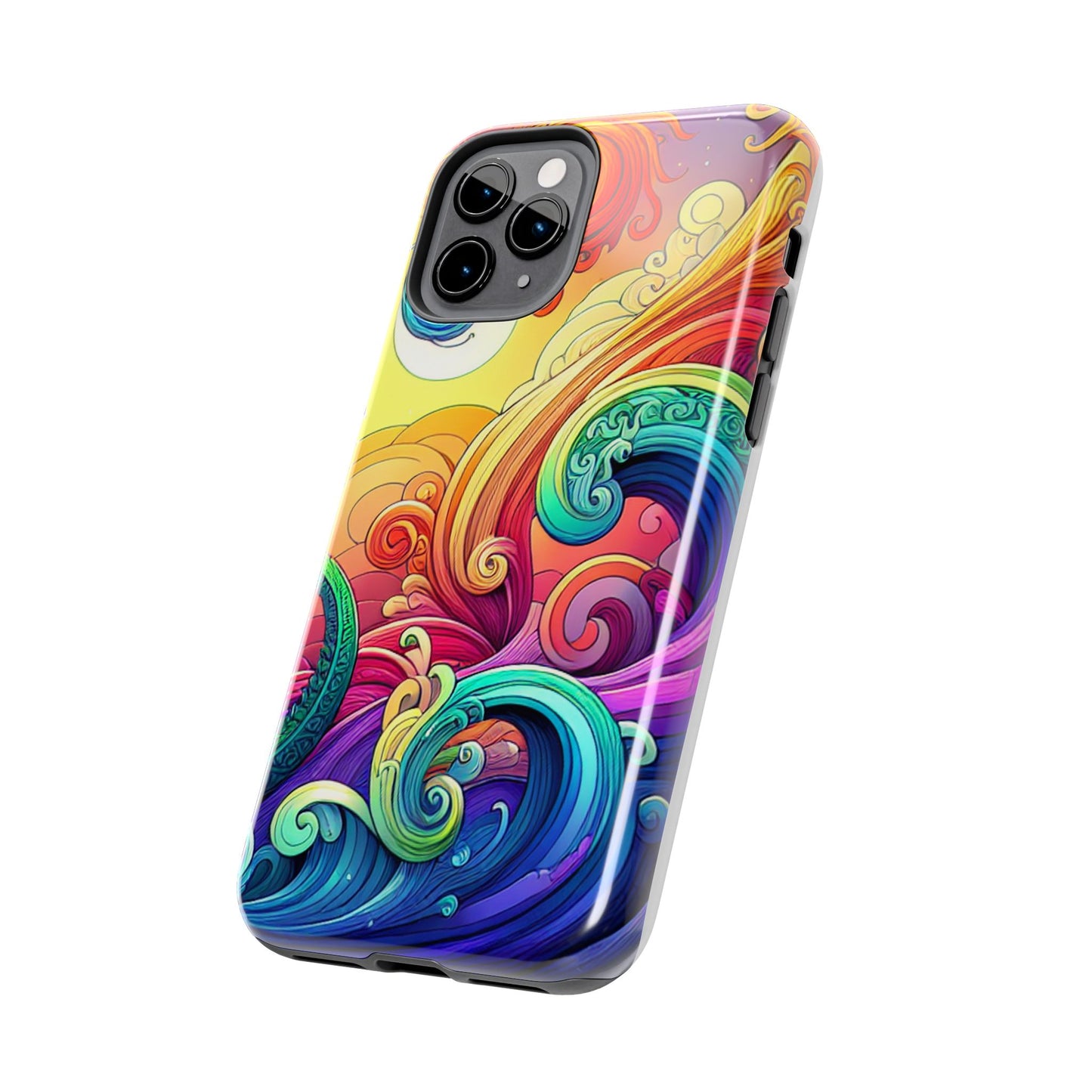 Fantasy Ocean Waves Tough Phone Case - Colorful Protective Cover - for iPhone