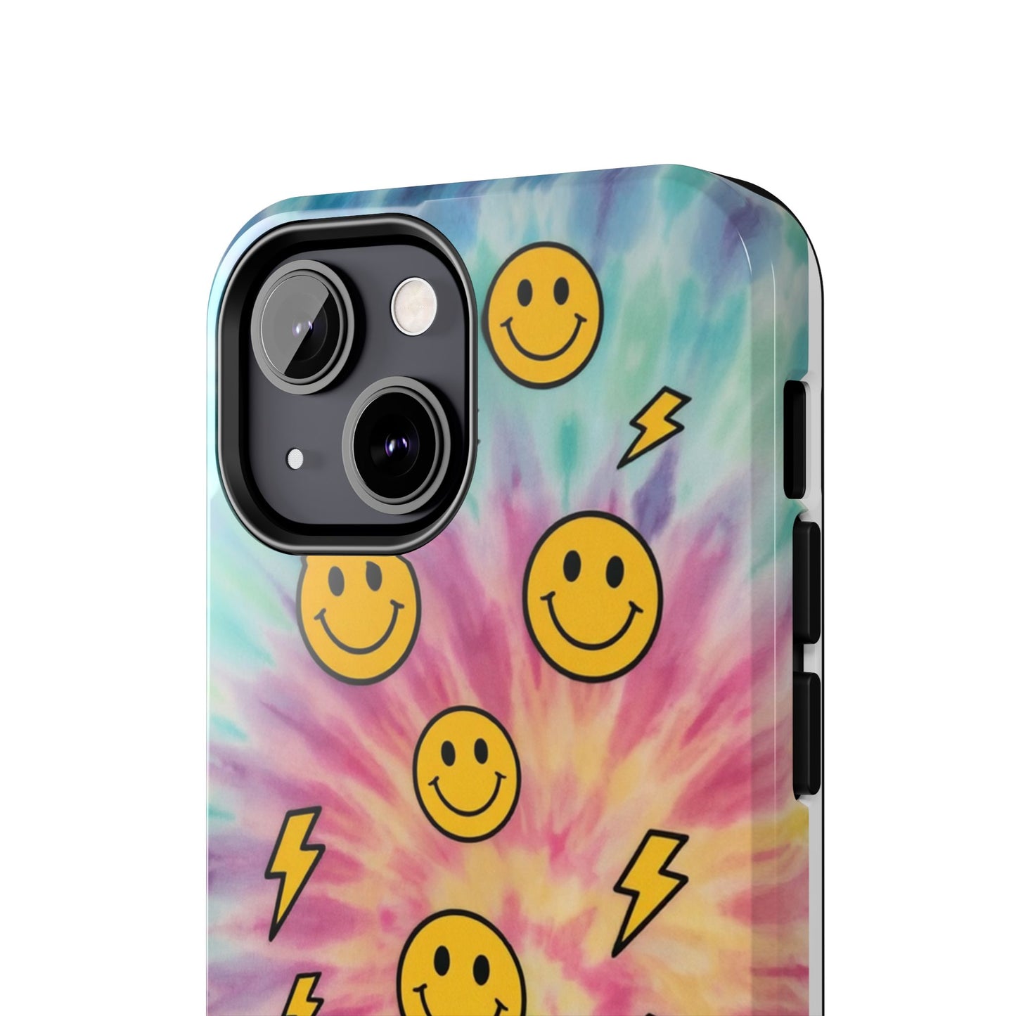 Colorful Smiley Lightning Tough Phone Case - Fun & Durable