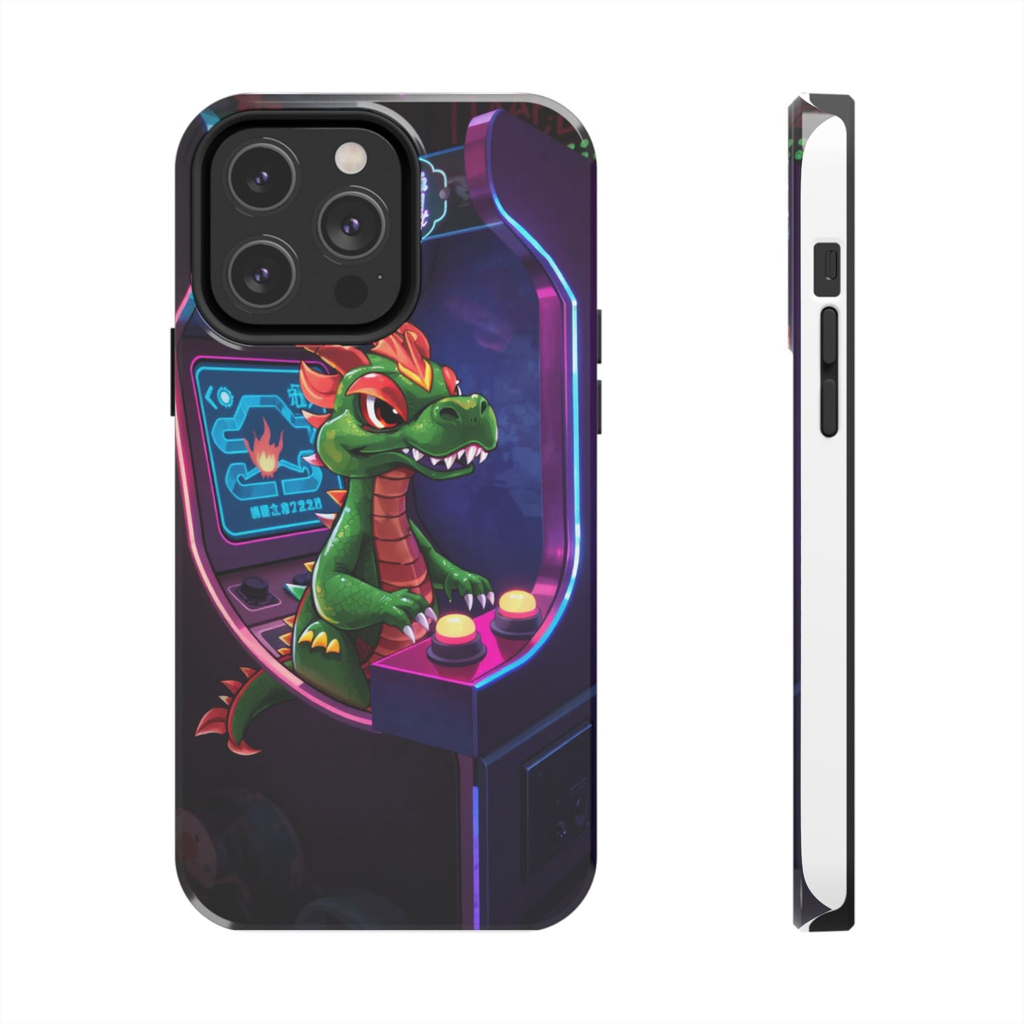 Retro Gamer Tough Phone Case with Dragon Design