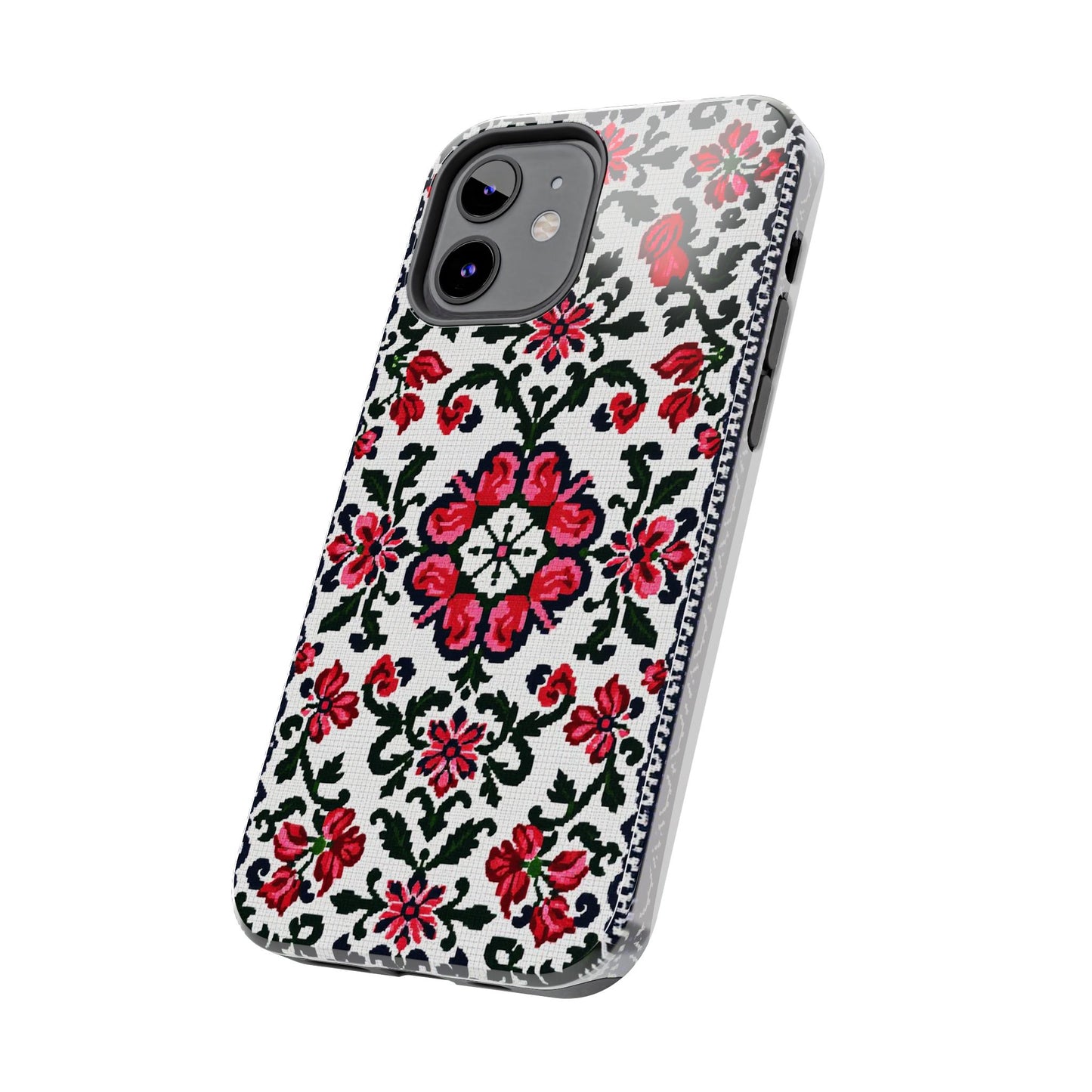 Traditional Knit Floral Design | Tough Phone Case - Durable Protection for iPhone
