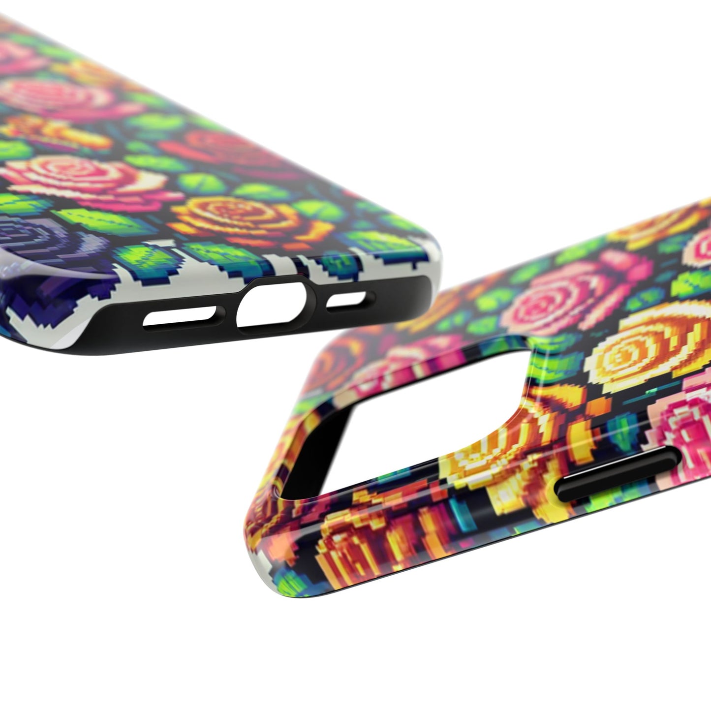 Pixel Art Roses Tough Phone Case - Stylish Protection - for iPhone