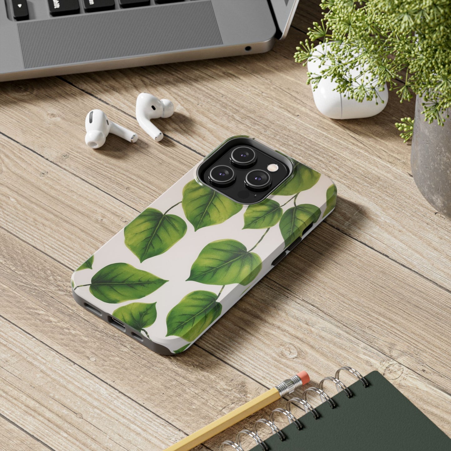 Tough Phone Cases with Green Leaf Design | Eco-Friendly Protection for Nature Lovers