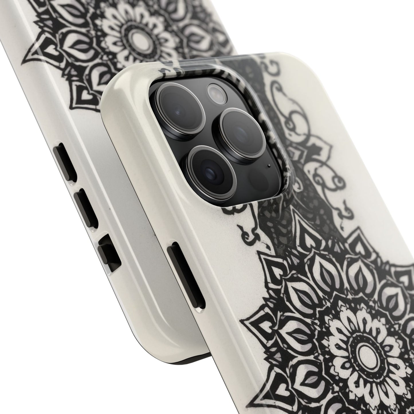 Stylish Tough Phone Cases with Dark Mandala Design - Durable and Unique Protection - for iPhone