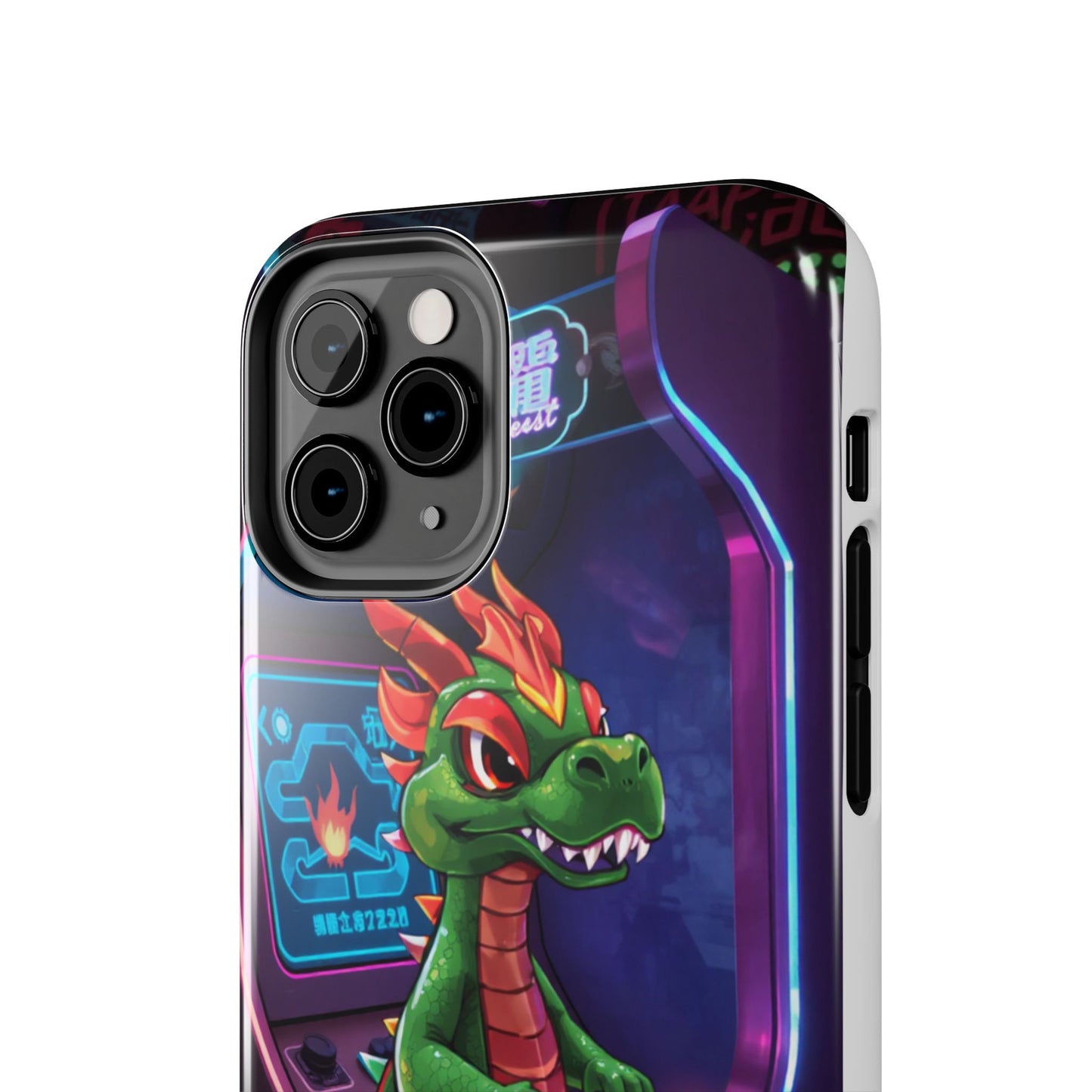 Retro Gamer Tough Phone Case with Dragon Design