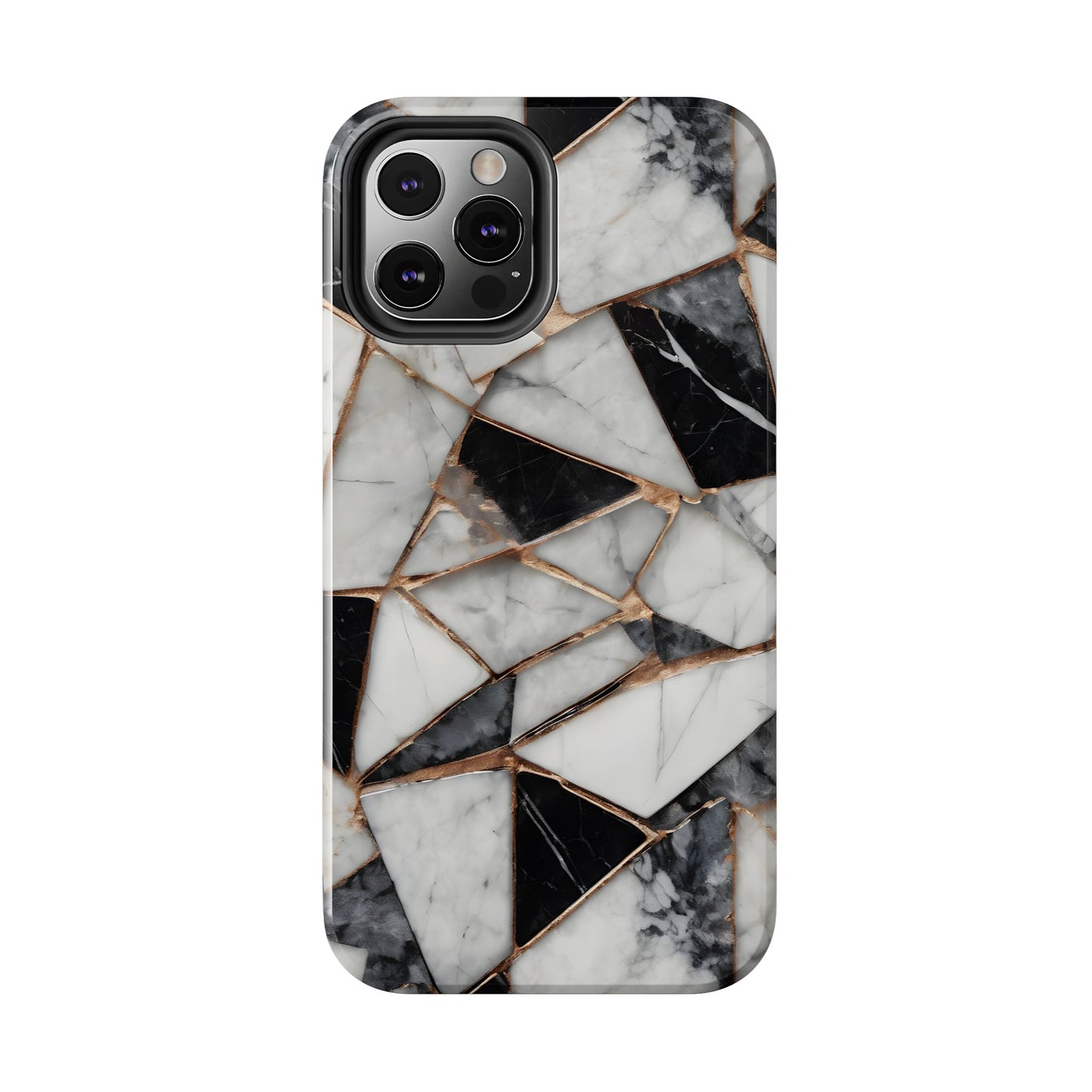 Elegant Marble Tough Phone Case - Stylish Protection for iPhone