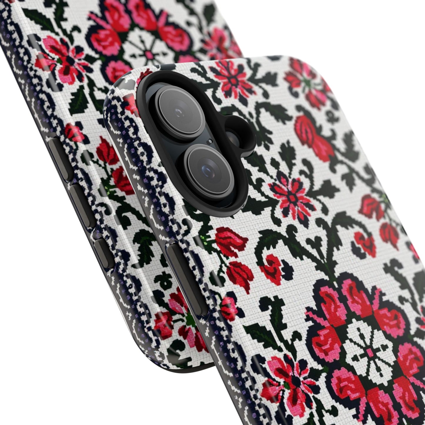 Traditional Knit Floral Design | Tough Phone Case - Durable Protection for iPhone