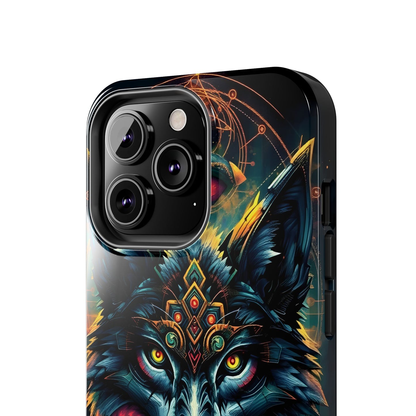 Vibrant Mystical Wolf Art Tough Phone Case - Durable & Unique Design for Animal Lovers - for iPhone
