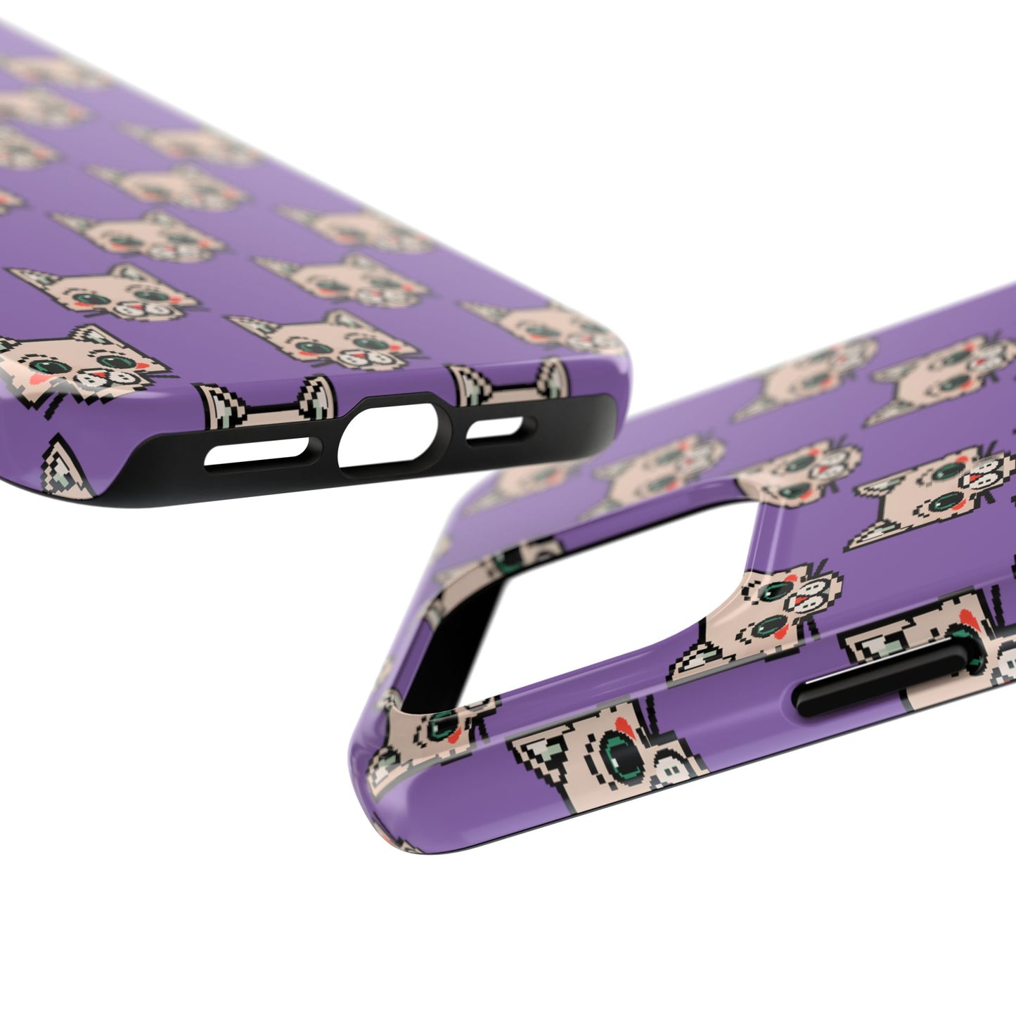 Cute Pixel Cat Tough Phone Case – Fun and Durable Protection for Cat Lovers - for iPhone