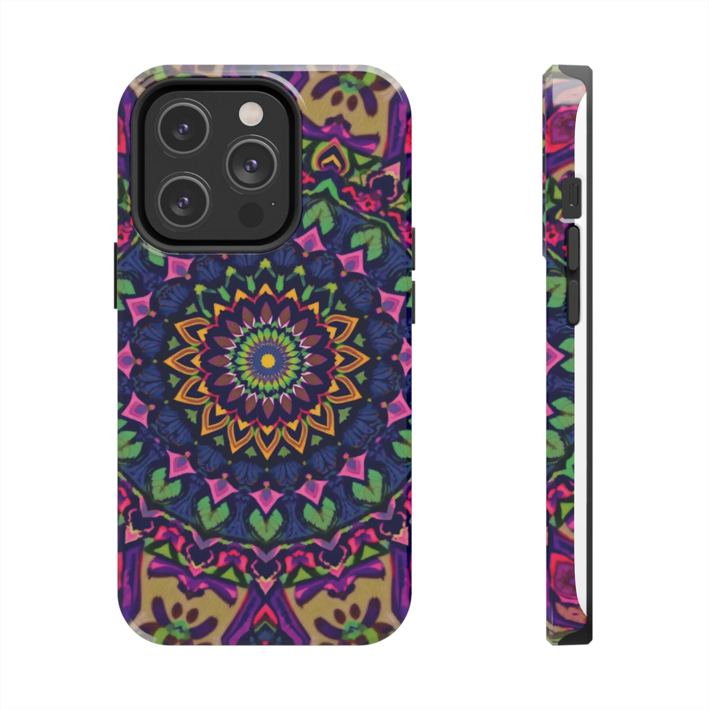 Vibrant Mandala Tough Phone Case - Colorful, Purple Fusion, Durable Protection for Your Device - for iPhone