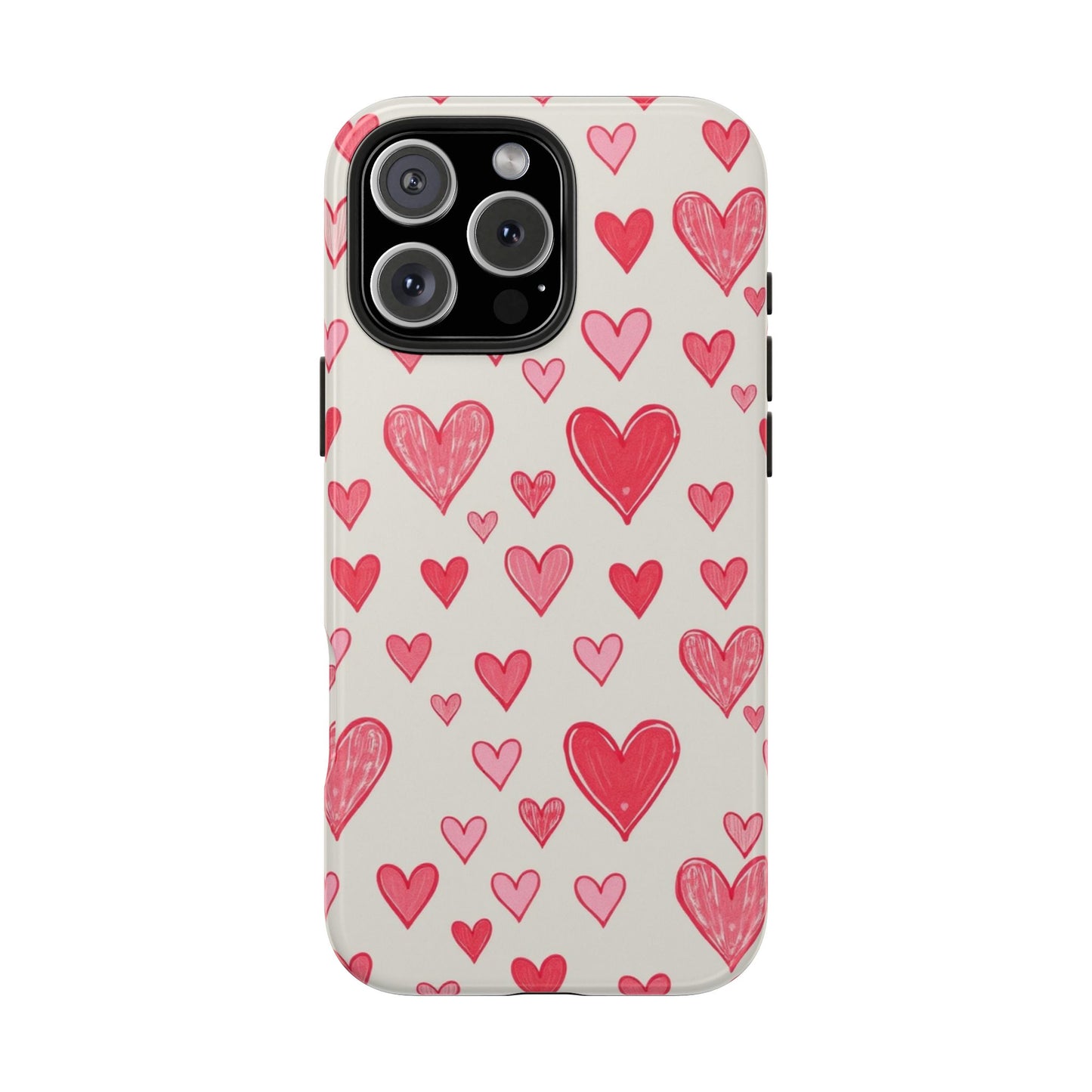 Heart Pattern Tough Phone Case - Cute and Stylish Protection