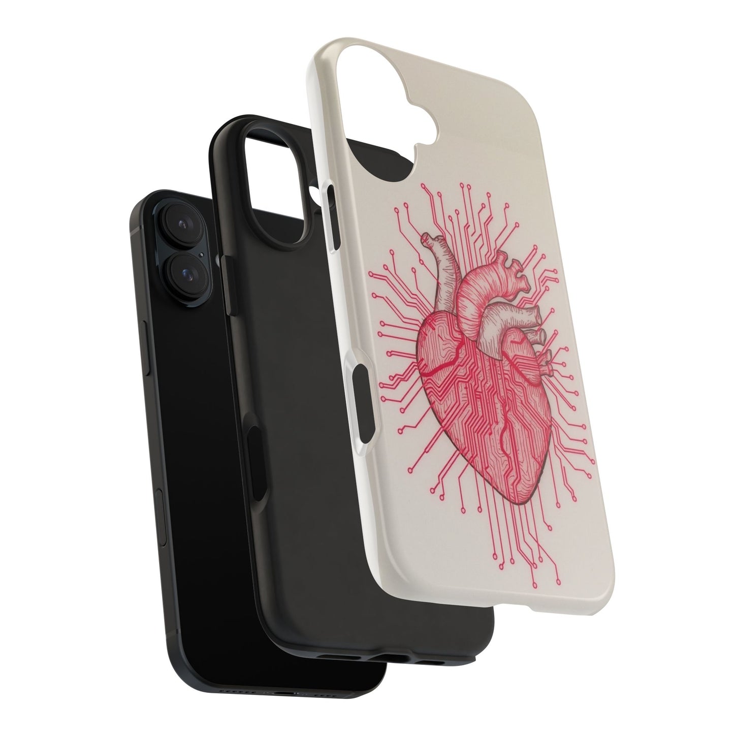 Heart Circuit Tough Phone Case – Unique Tech-Inspired Design for Tech Lovers