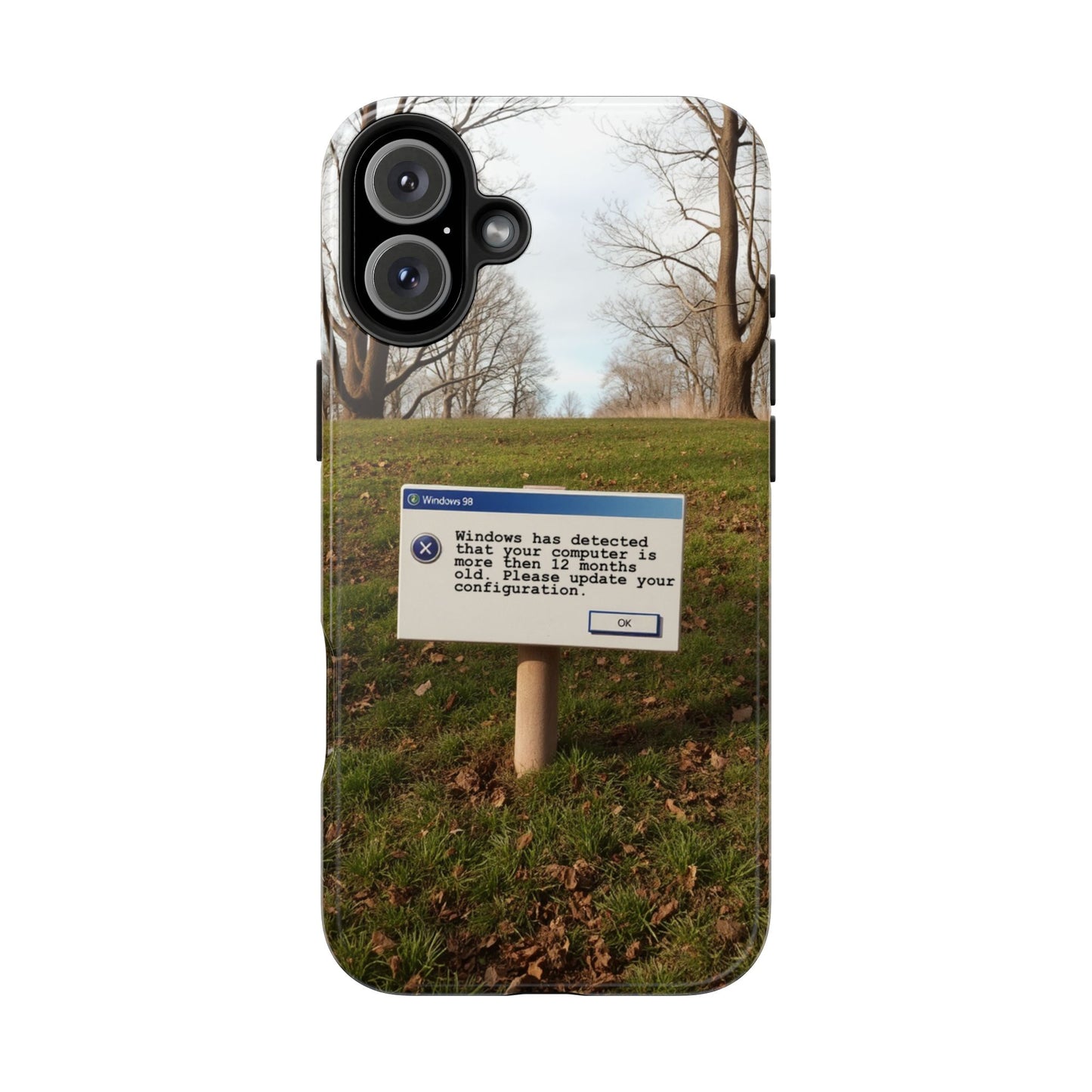 Durable Phone Case with Windows 98 Error Message Design - Perfect Gift for Tech Lovers