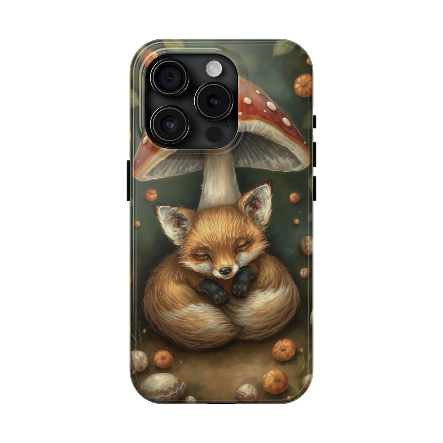 Cute Fox & Mushroom Phone Case - Tough Protective Cover