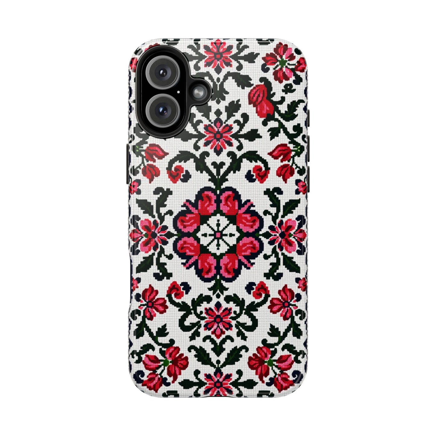 Traditional Knit Floral Design | Tough Phone Case - Durable Protection for iPhone