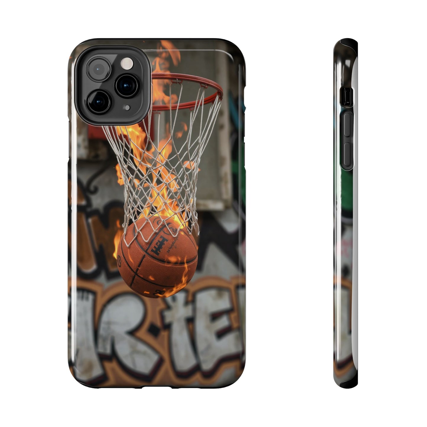 Fire Basketball Tough Phone Case - Durable Sporty Design for Athletes & Fans