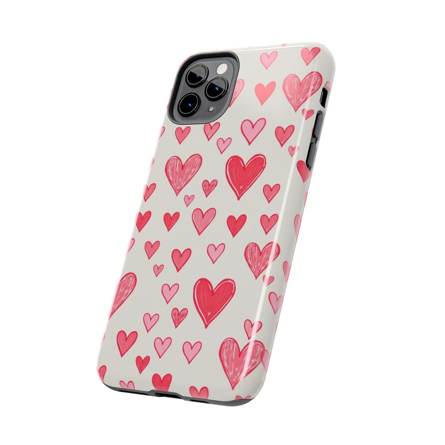 Heart Pattern Tough Phone Case - Cute and Stylish Protection