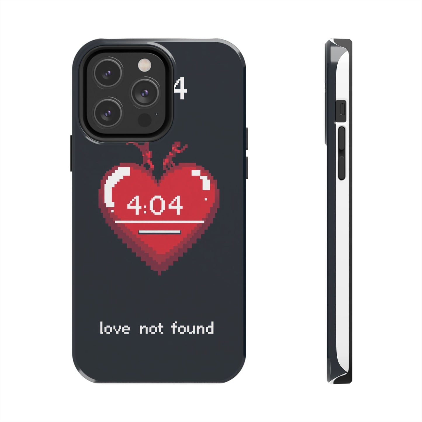 Vintage Pixel Heart Tough Phone Case - "404 Love Not Found" Design