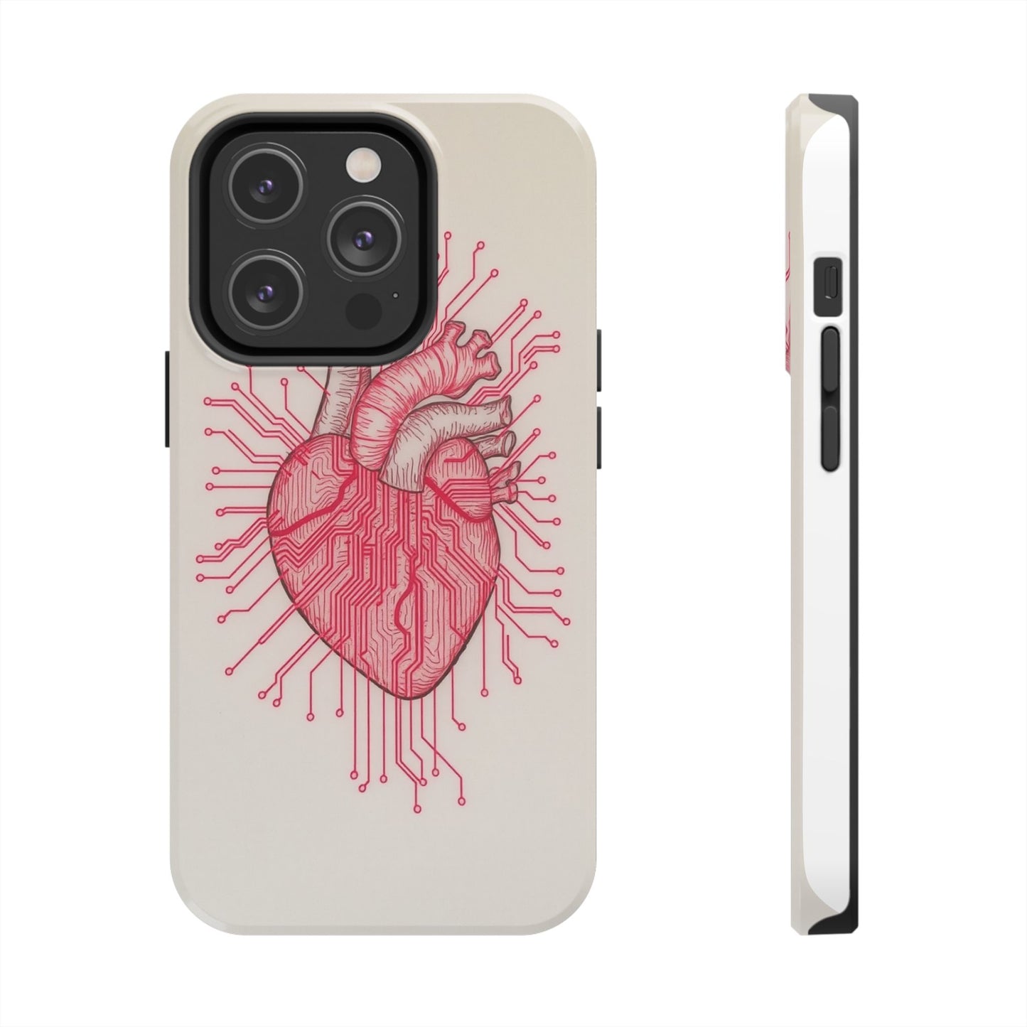 Heart Circuit Tough Phone Case – Unique Tech-Inspired Design for Tech Lovers