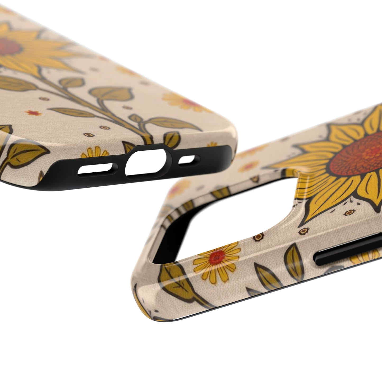 Bright Sunflower Origins Tough Phone Case - Floral Design for Nature Lovers - for iPhone
