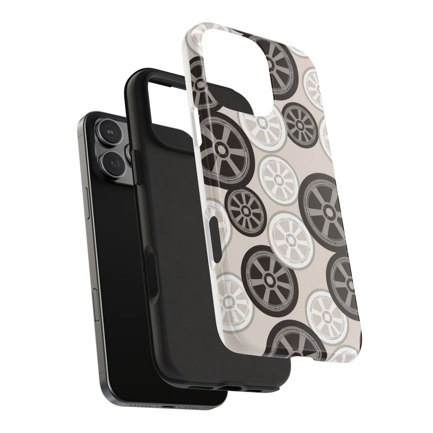 Racing Wheel Design Tough Phone Case – Durable Protection for Automotive Enthusiasts