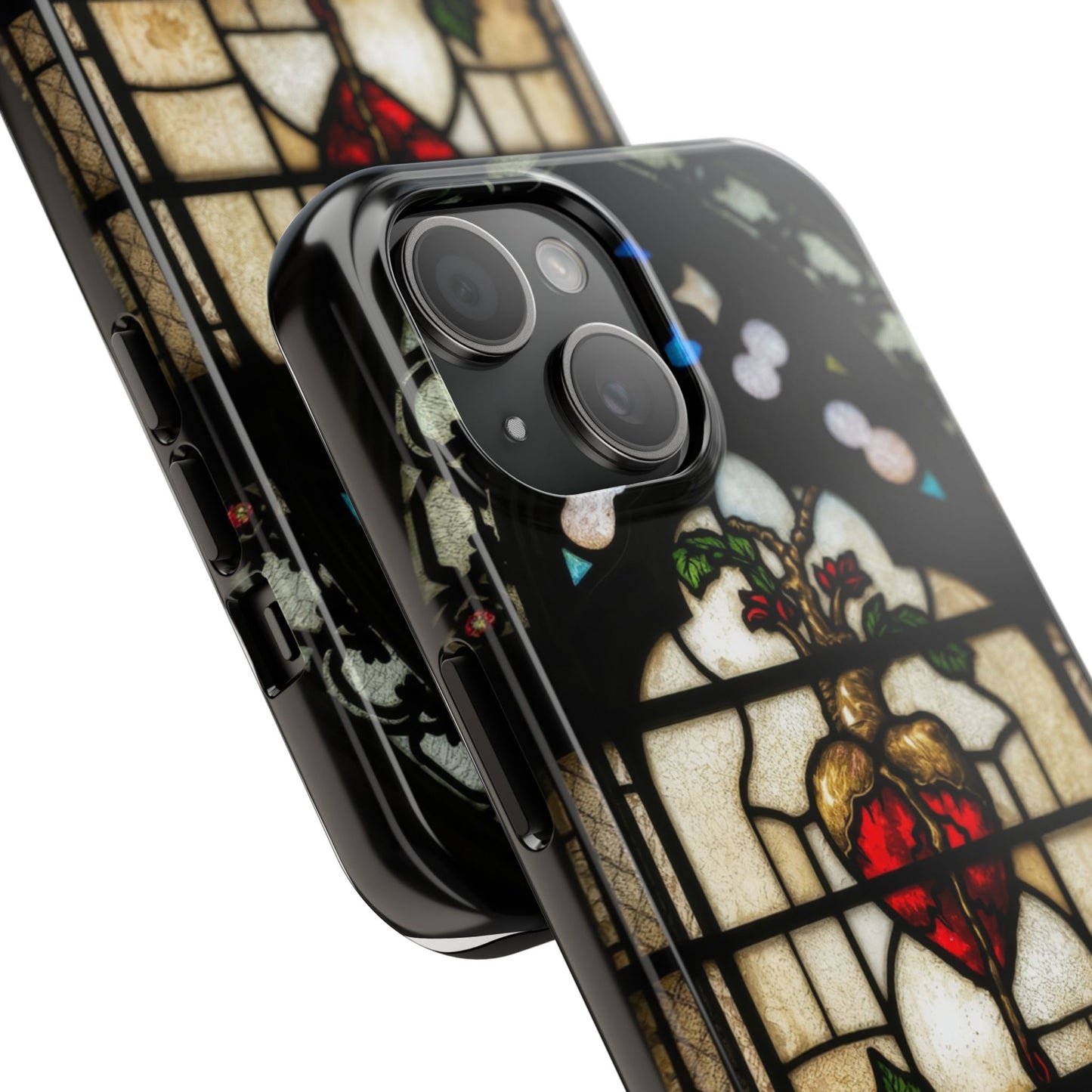 Stained Glass Heart Tough Phone Case - Unique Design for Protection & Style