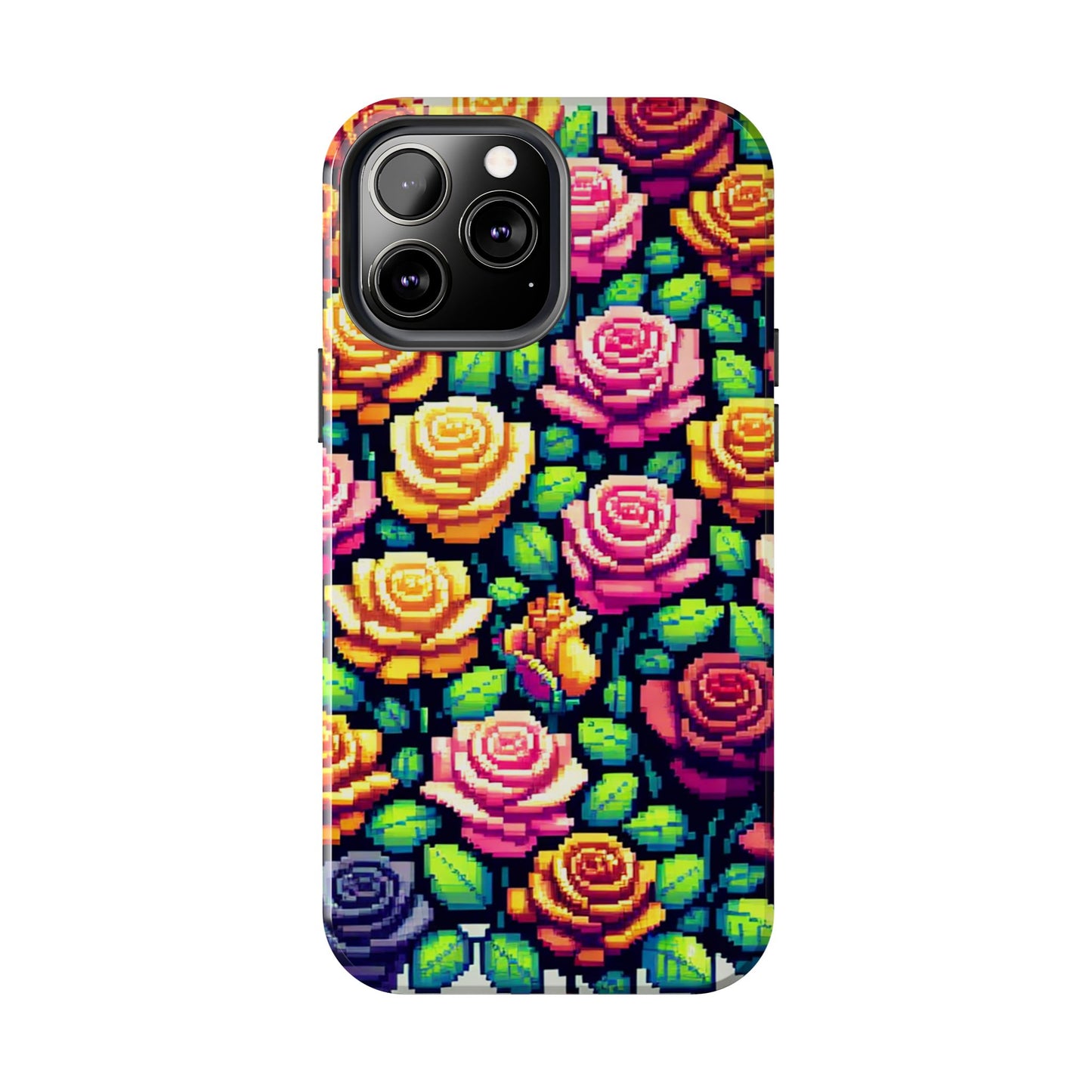 Pixel Art Roses Tough Phone Case - Stylish Protection - for iPhone