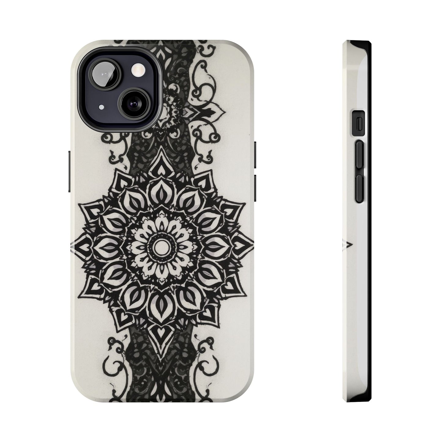 Stylish Tough Phone Cases with Dark Mandala Design - Durable and Unique Protection - for iPhone