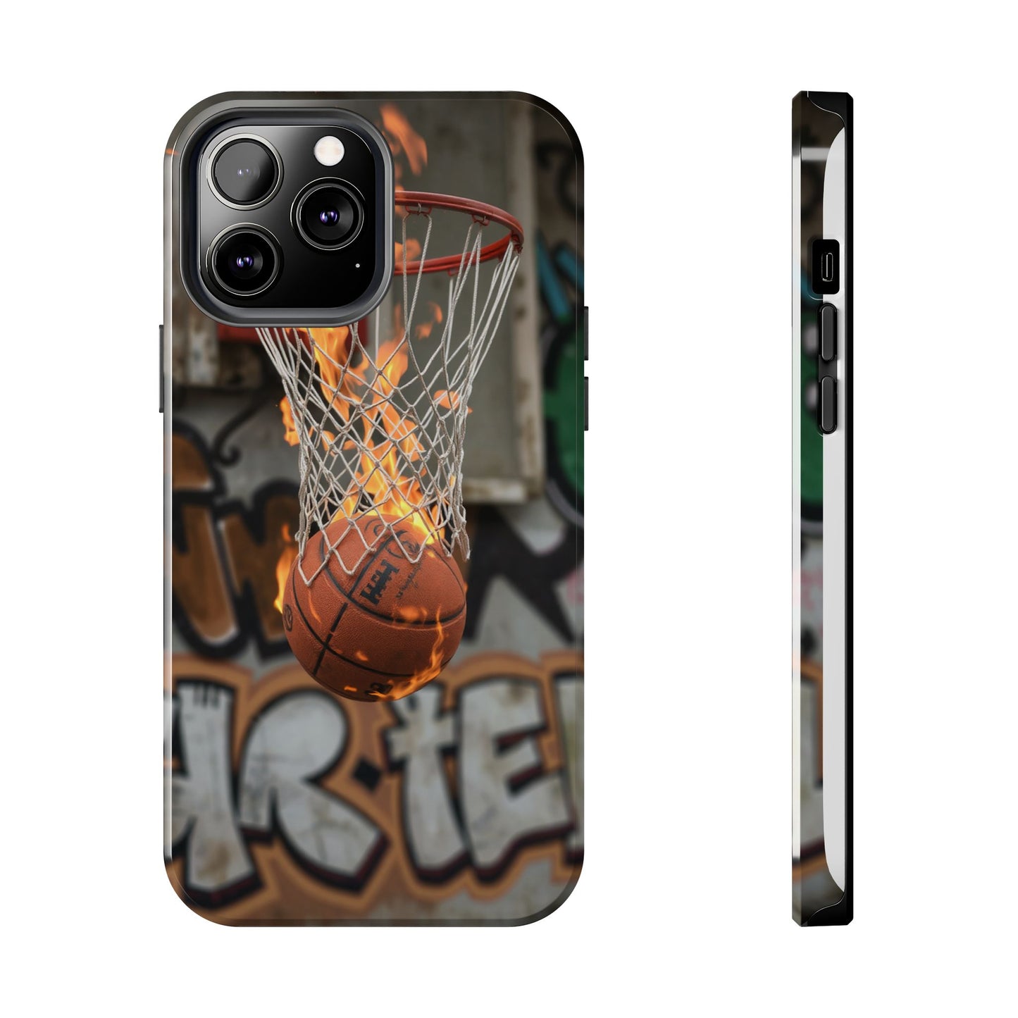 Fire Basketball Tough Phone Case - Durable Sporty Design for Athletes & Fans