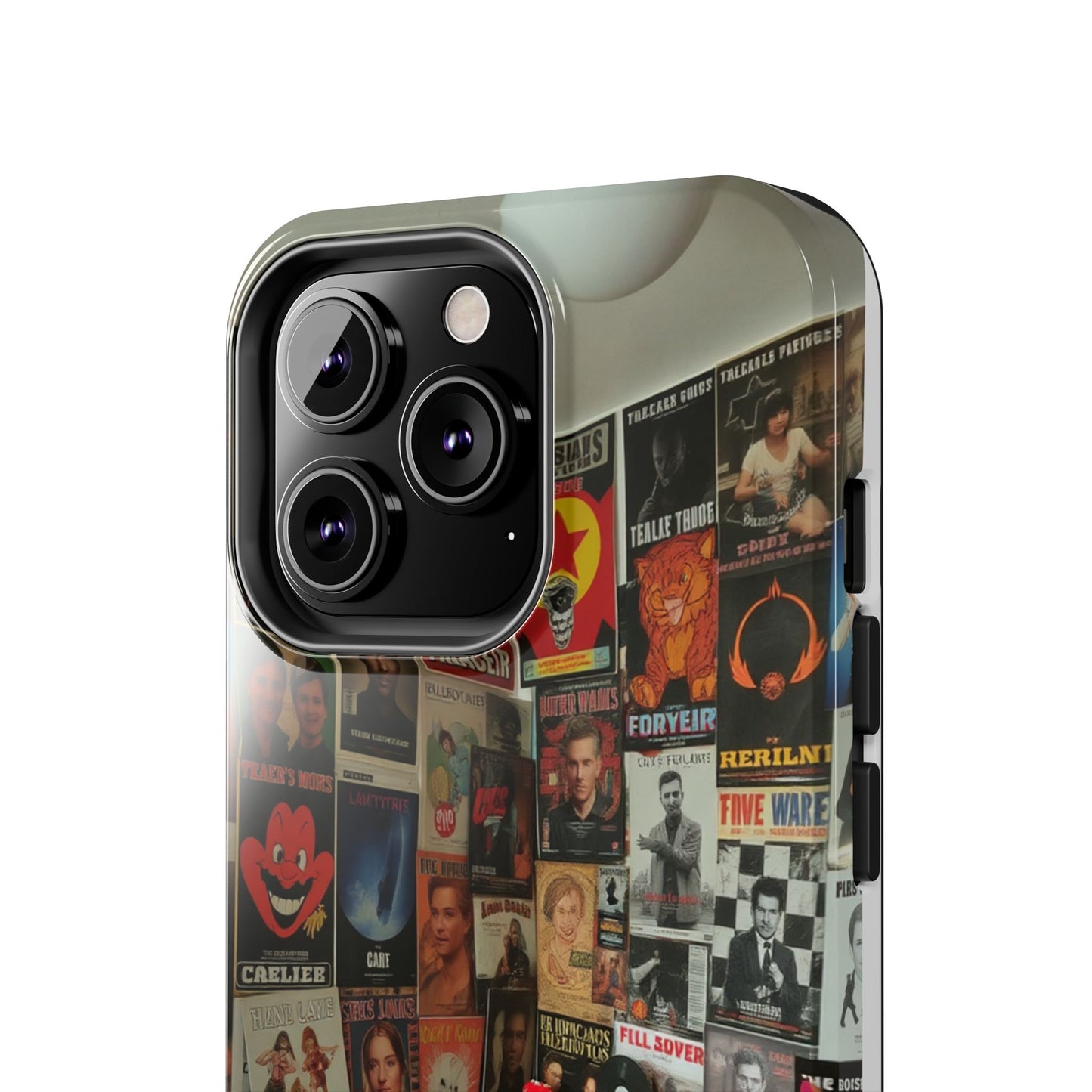 Retro Vibe Tough Phone Case - Vintage Movie Posters & Plush Toys Design