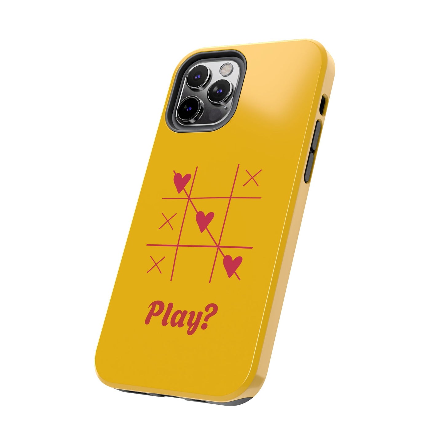 Heart Game Tough Phone Case - Fun Yellow Design for Gamers & Loved Ones - for iPhone
