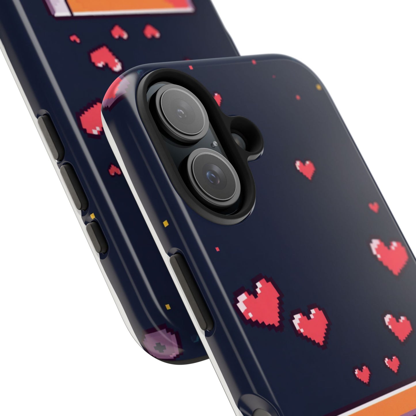 Pixel Heart Tough Phone Case - Retro Gamer Style for Valentine's Day