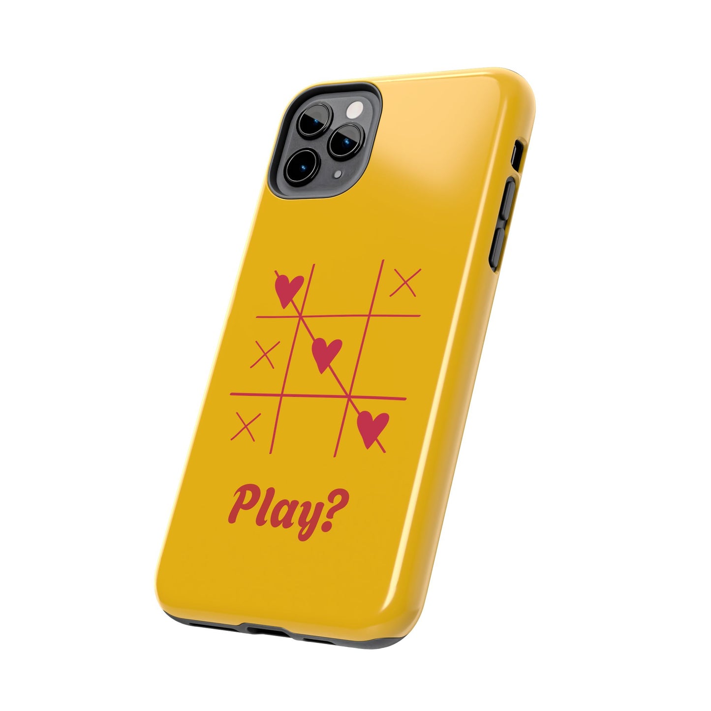 Heart Game Tough Phone Case - Fun Yellow Design for Gamers & Loved Ones - for iPhone