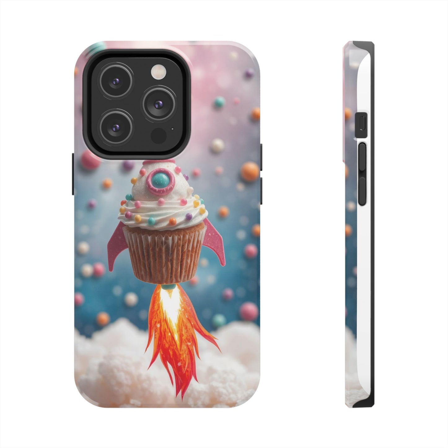 Whimsical Rocket Cupcake Phone Case - Fun Protective Case for Kids and Teens