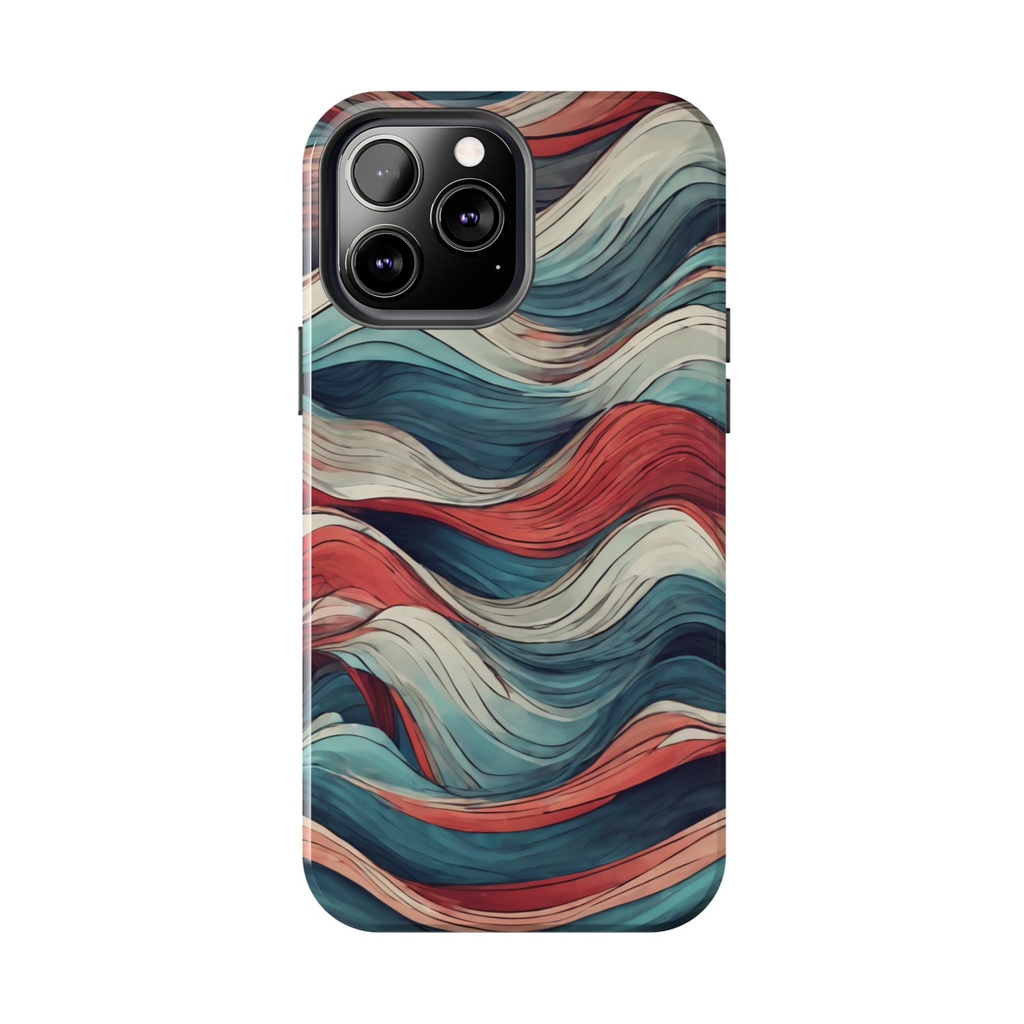 Abstract Waves Tough Phone Case - Stylish & Durable Phone Protection - for iPhone