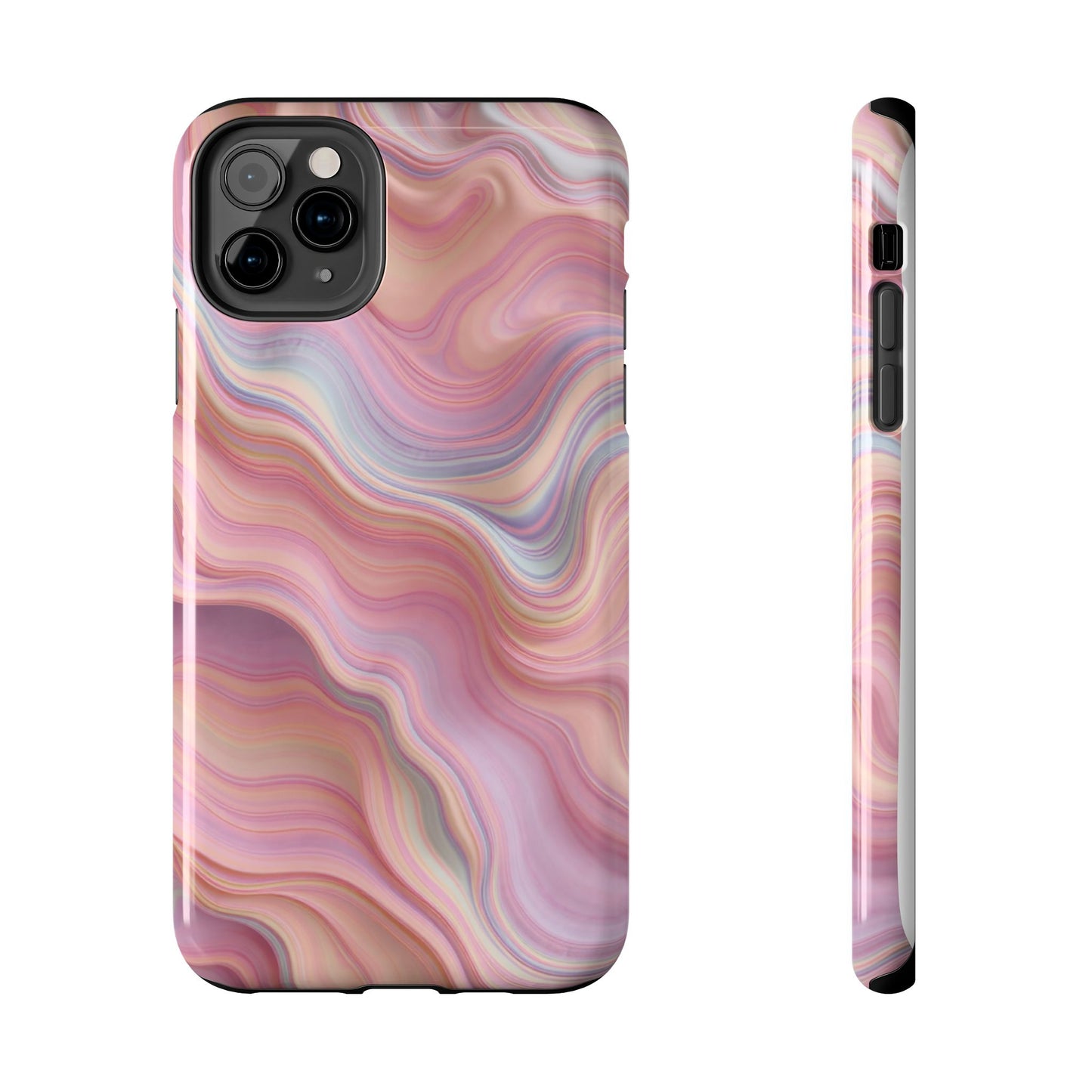 Stylish Tough Phone Cases - Abstract Pink Marble Design