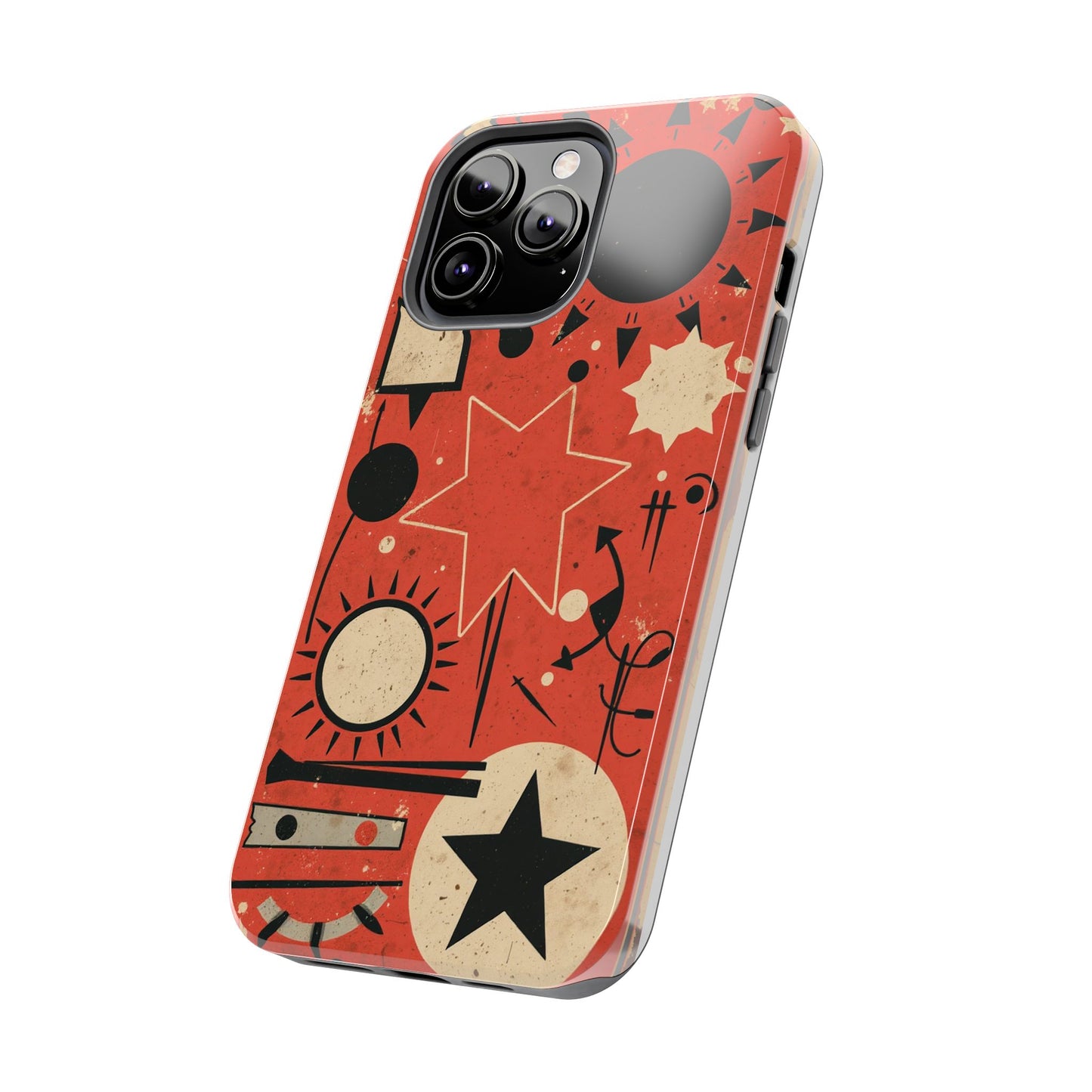 Retro Bold Tough Phone Case - Unique Geometric Design - for iPhone