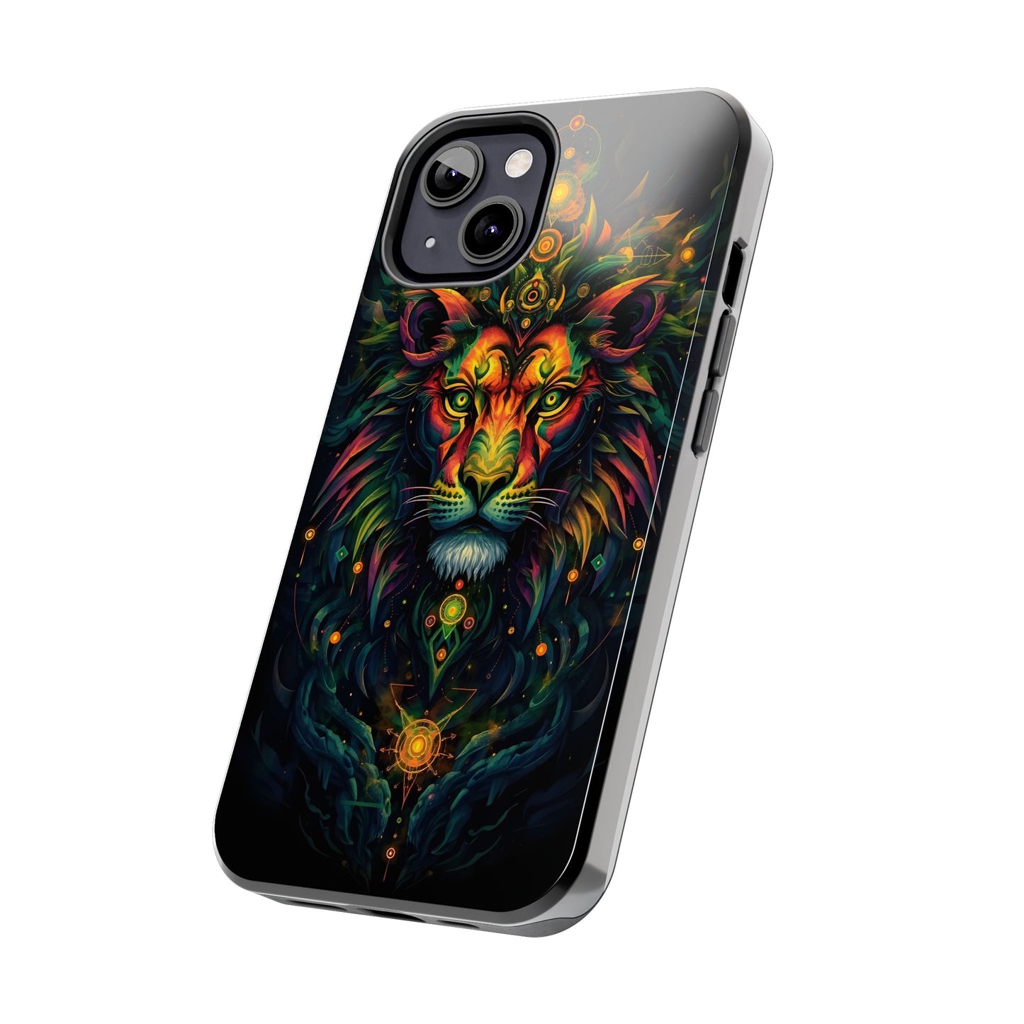 Vibrant Mystical Lion Art Tough Phone Case - Bold Protector for Animal Lovers - for iPhone