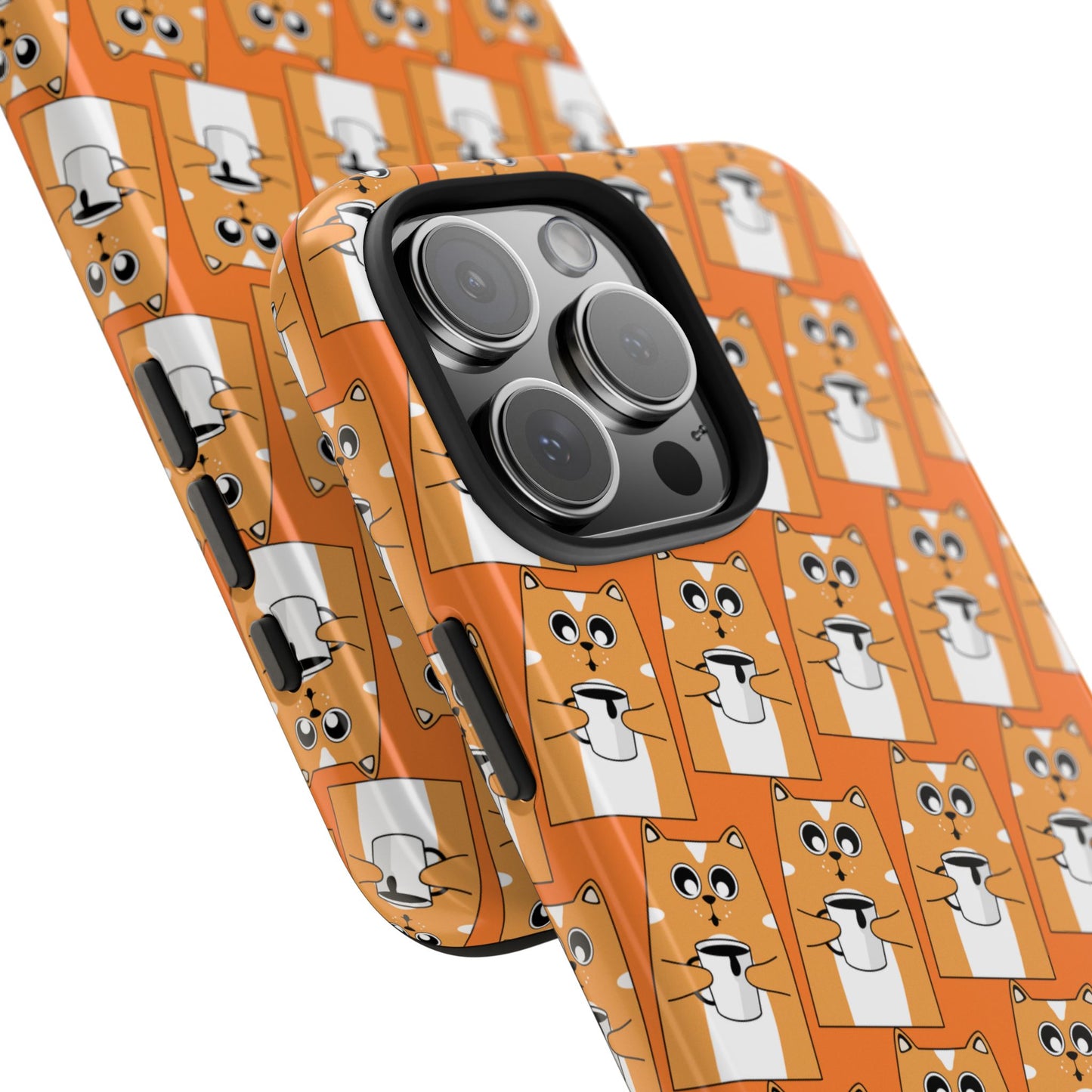 Coffee Cat Tough Phone Case – Durable, Fun, Perfect for Pet Lovers - for iPhone