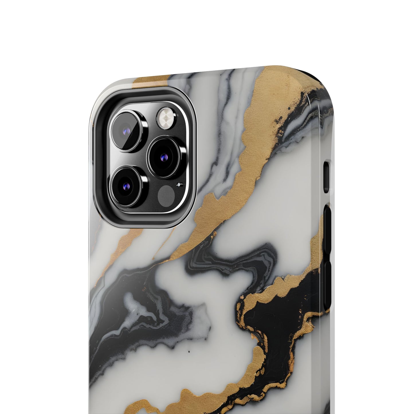 Elegant Gold Marble Tough Phone Case - Stylish Protection for Your iPhone