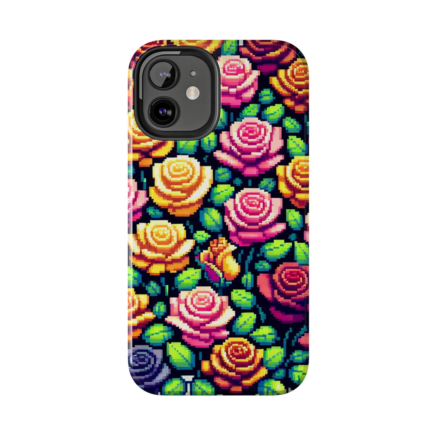Pixel Art Roses Tough Phone Case - Stylish Protection - for iPhone