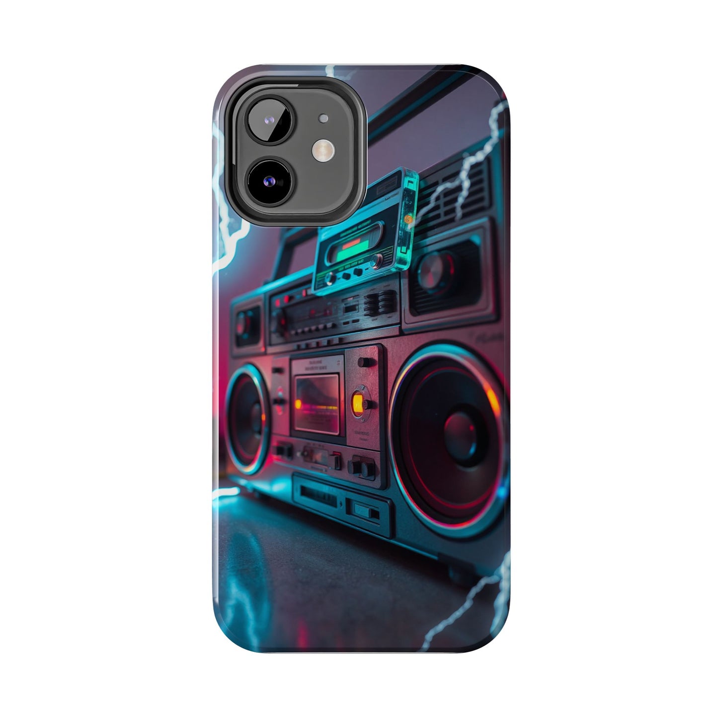 Retro Boombox Tough Phone Case – Vibrant Protection for Music Lovers