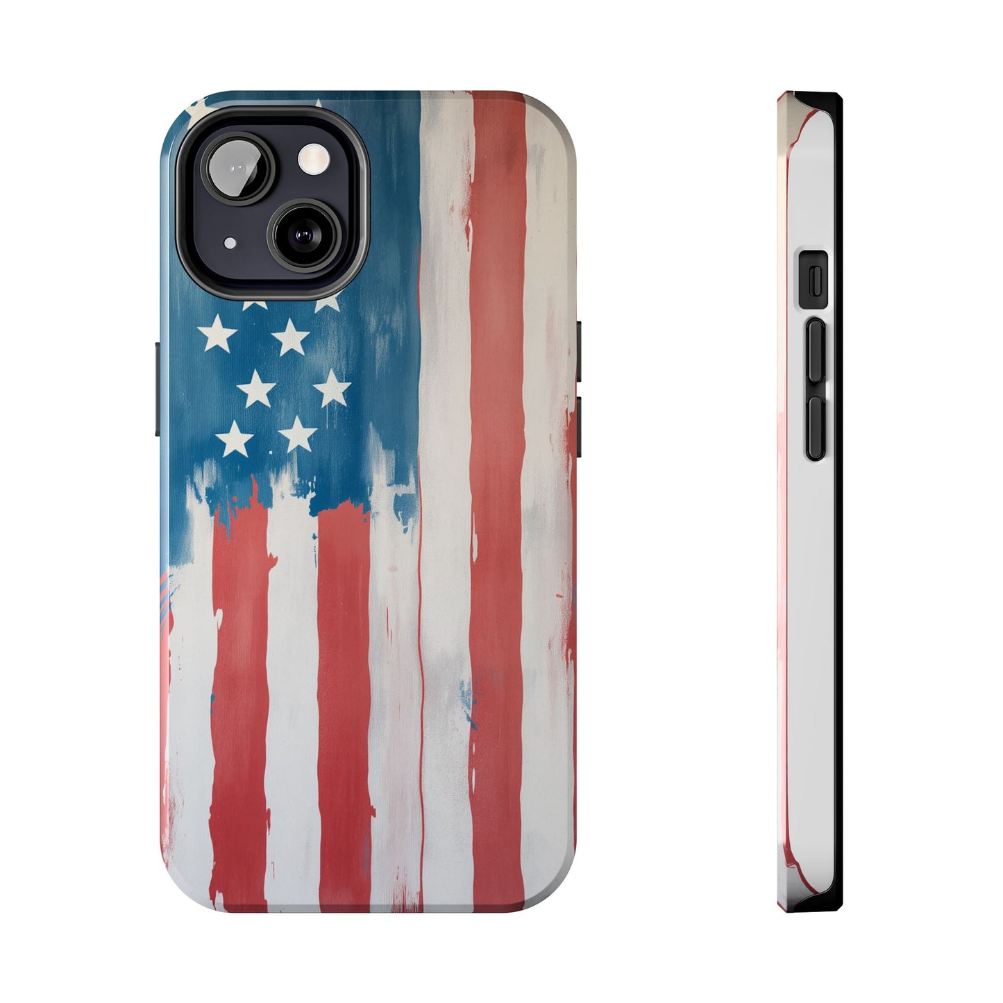 Patriotic Tough Phone Cases - Abstract USA Flag Design for Durable Protection - for iPhone