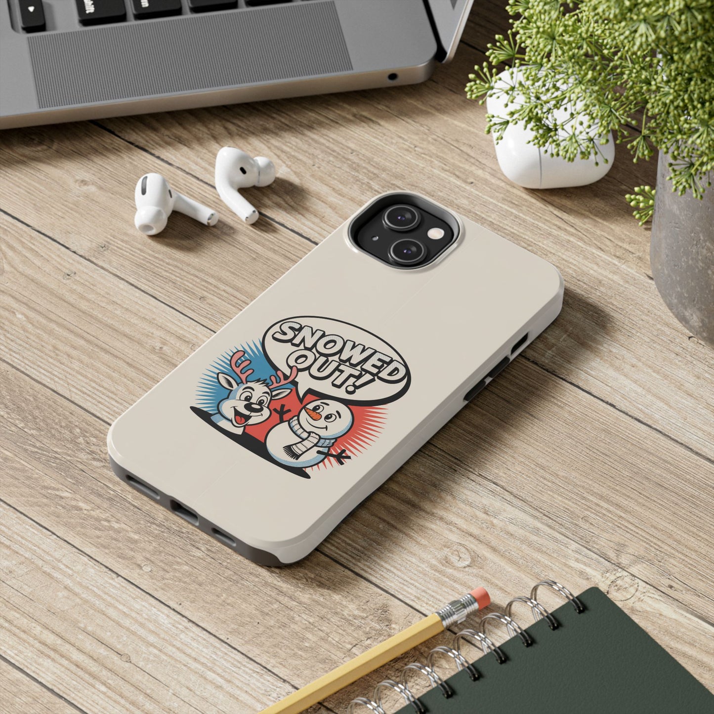 Snowman & Reindeer Tough Phone Case - Snowed Out Holiday Design
