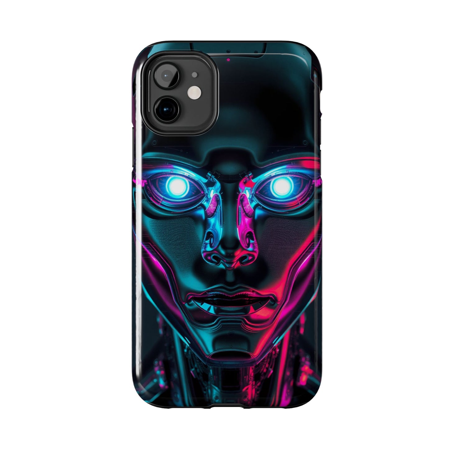 Futuristic Phone Case, Tough Phone Cover, Cyberpunk Style, Robot Design, Gift for Tech Lovers, Unique Phone Accessories