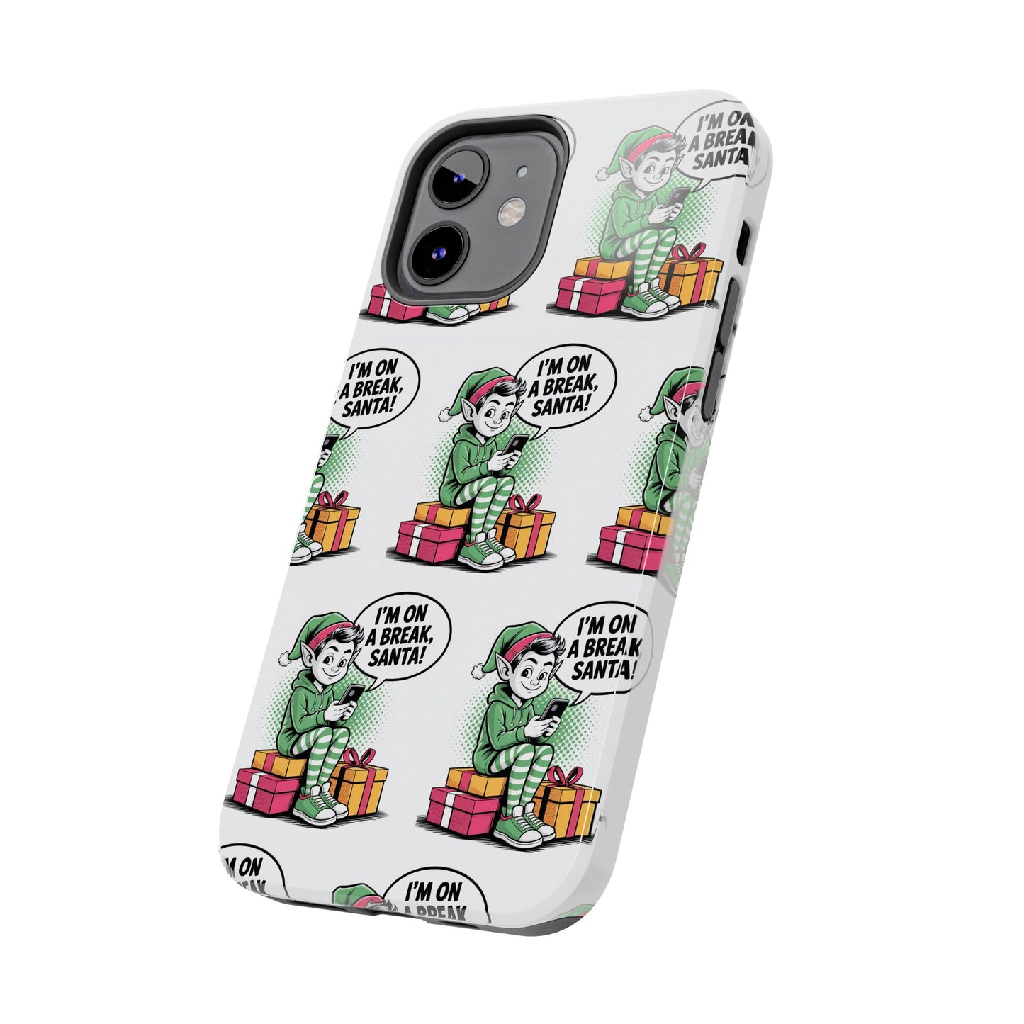 Christmas Elf Tough Phone Case - I'm on a Break, Santa Pattern!