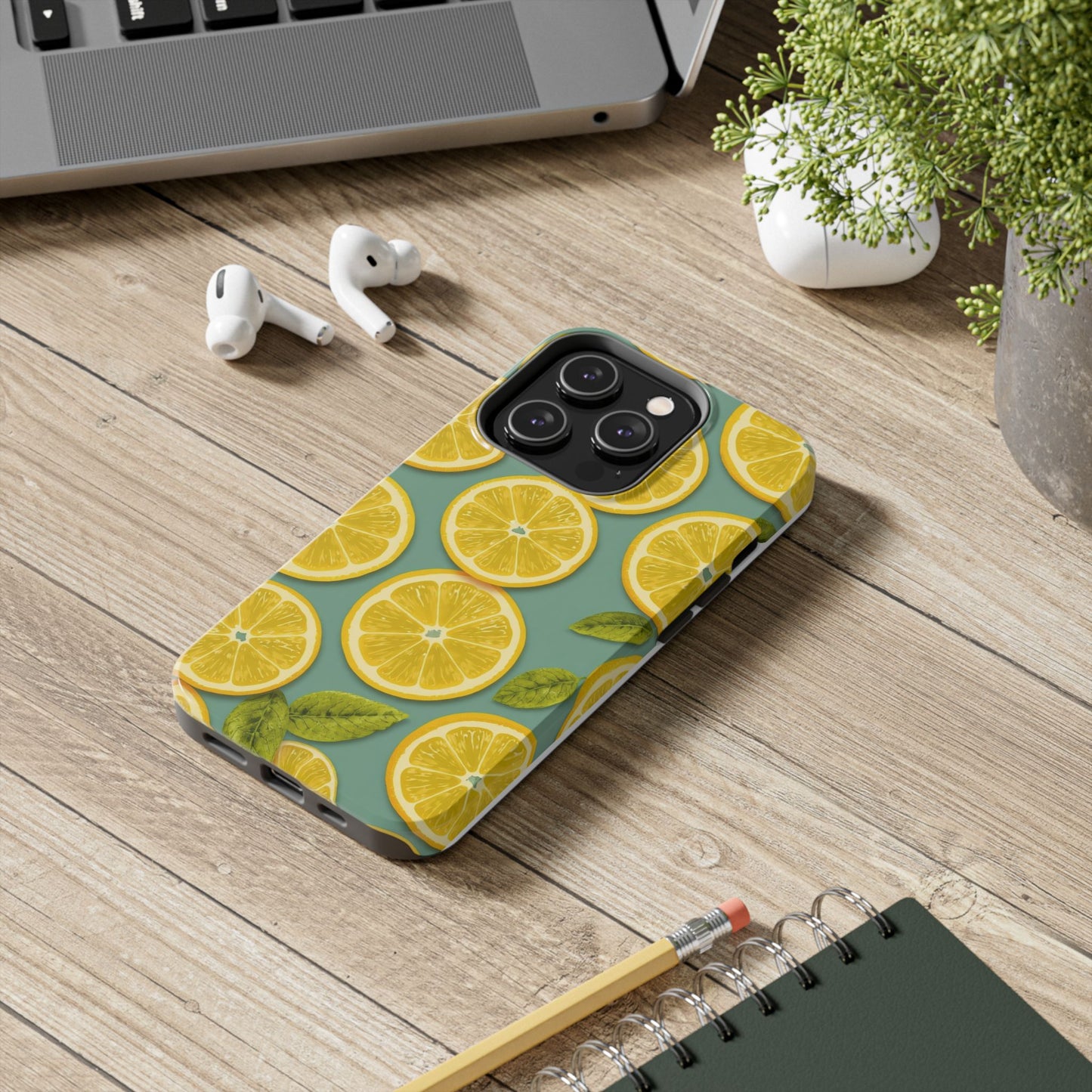 Tough Lemon Pattern Phone Case - Vibrant Citrus Design for Summer Vibes - for iPhone