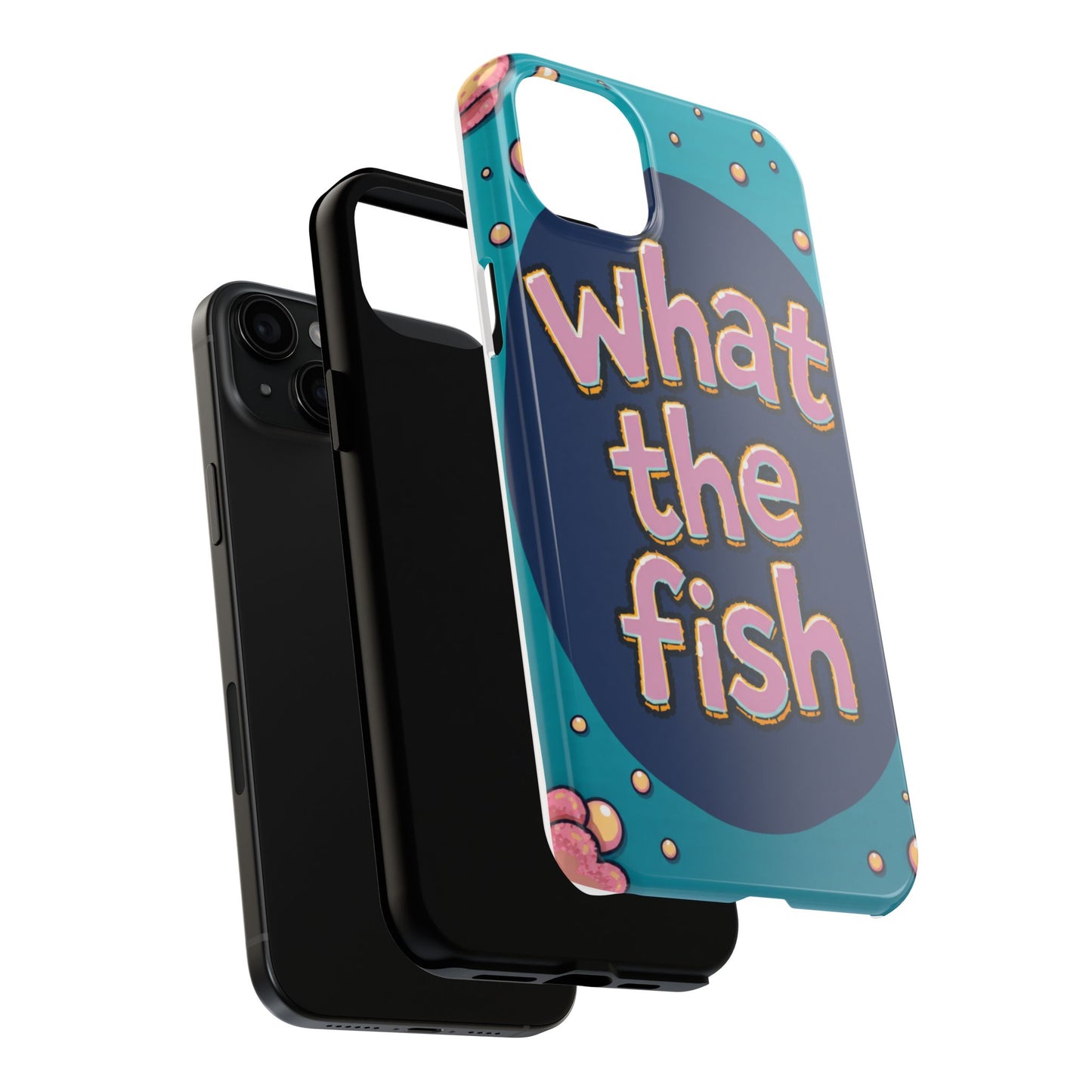 Playful Tough Phone Case - "What the Fish" Design