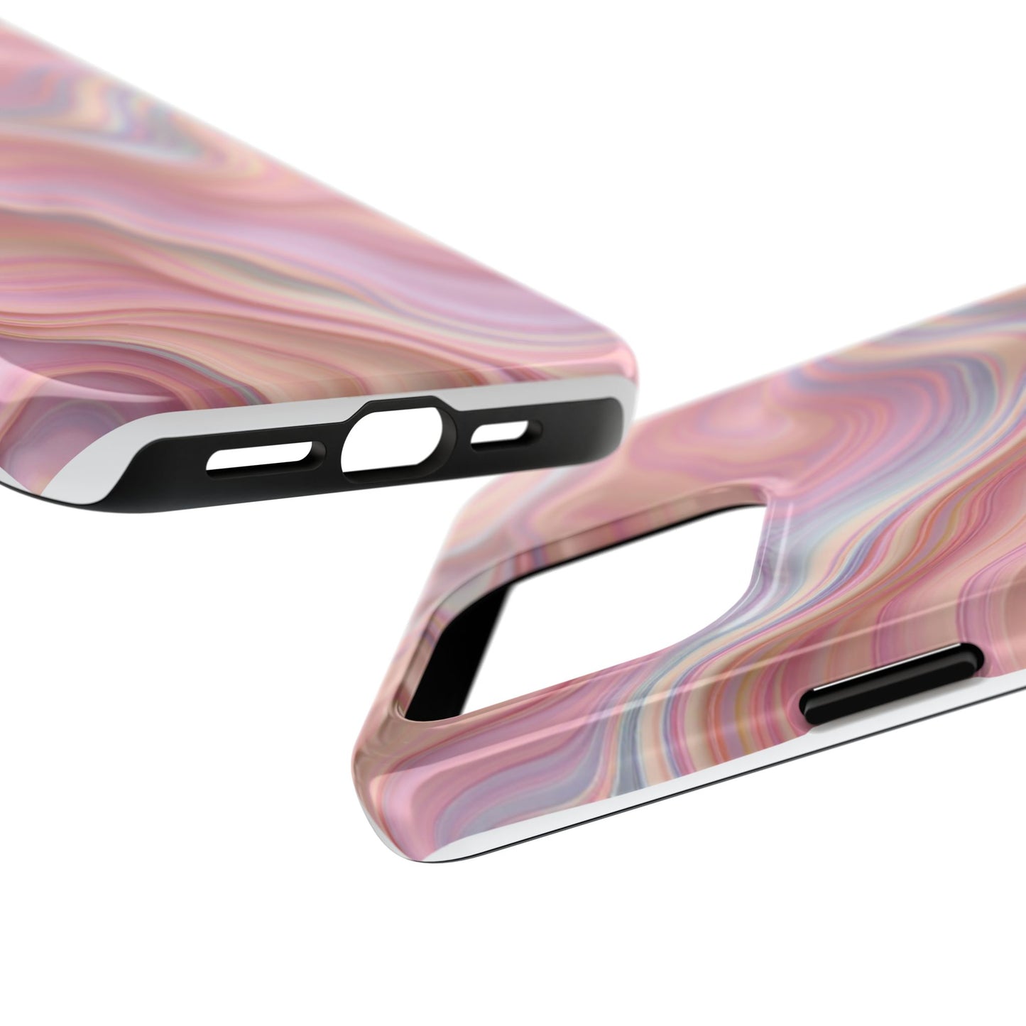 Stylish Tough Phone Cases - Abstract Pink Marble Design