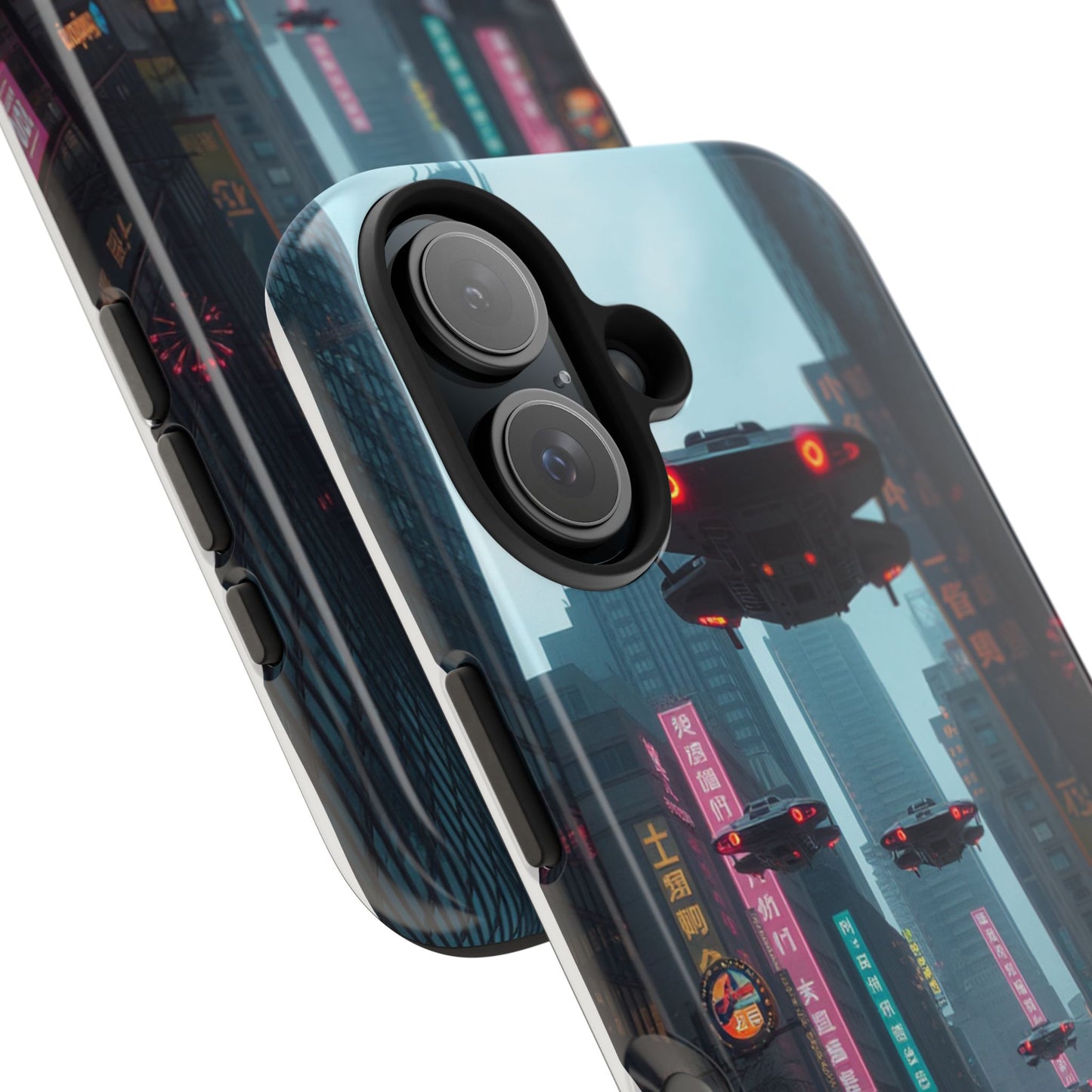 Futuristic City Tough Phone Case - Sci-Fi Design for Urban Explorers